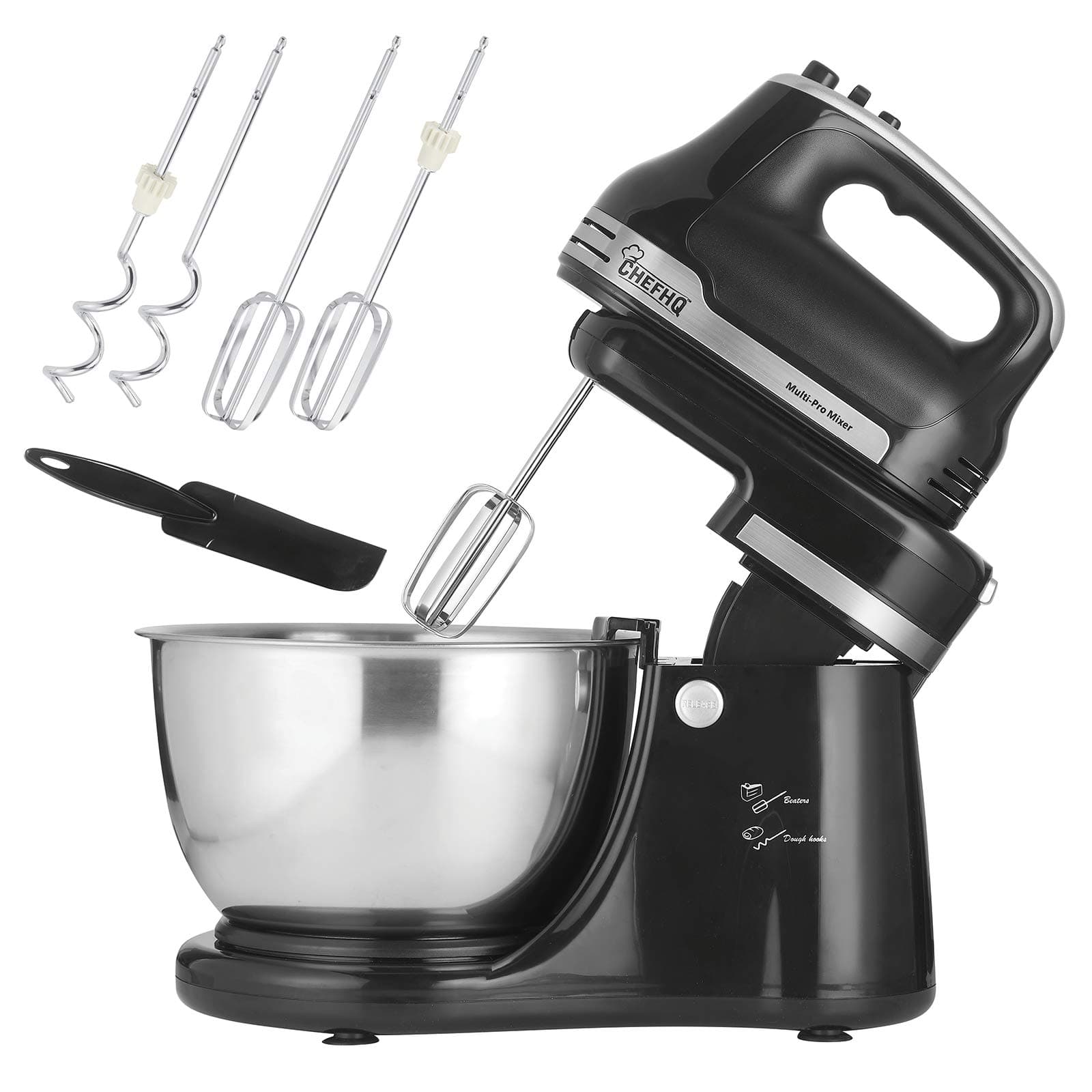 SIDE-WINDER 4.5 Quart Swing Stand Mixer - 2-in-1 Stand Mixer and Detachable Hand Held Mixer - Electric Standing Food Mixer with Paddle Beater, Dough Hook - Kitchen Mixers To Aid in Cake Baking