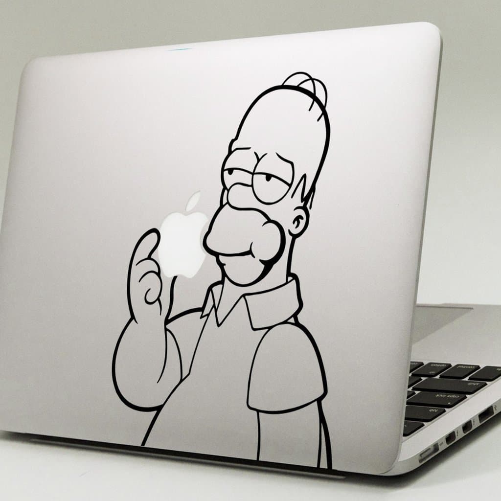 HOMER SIMPSON Apple MacBook Decal Sticker (13", Black)