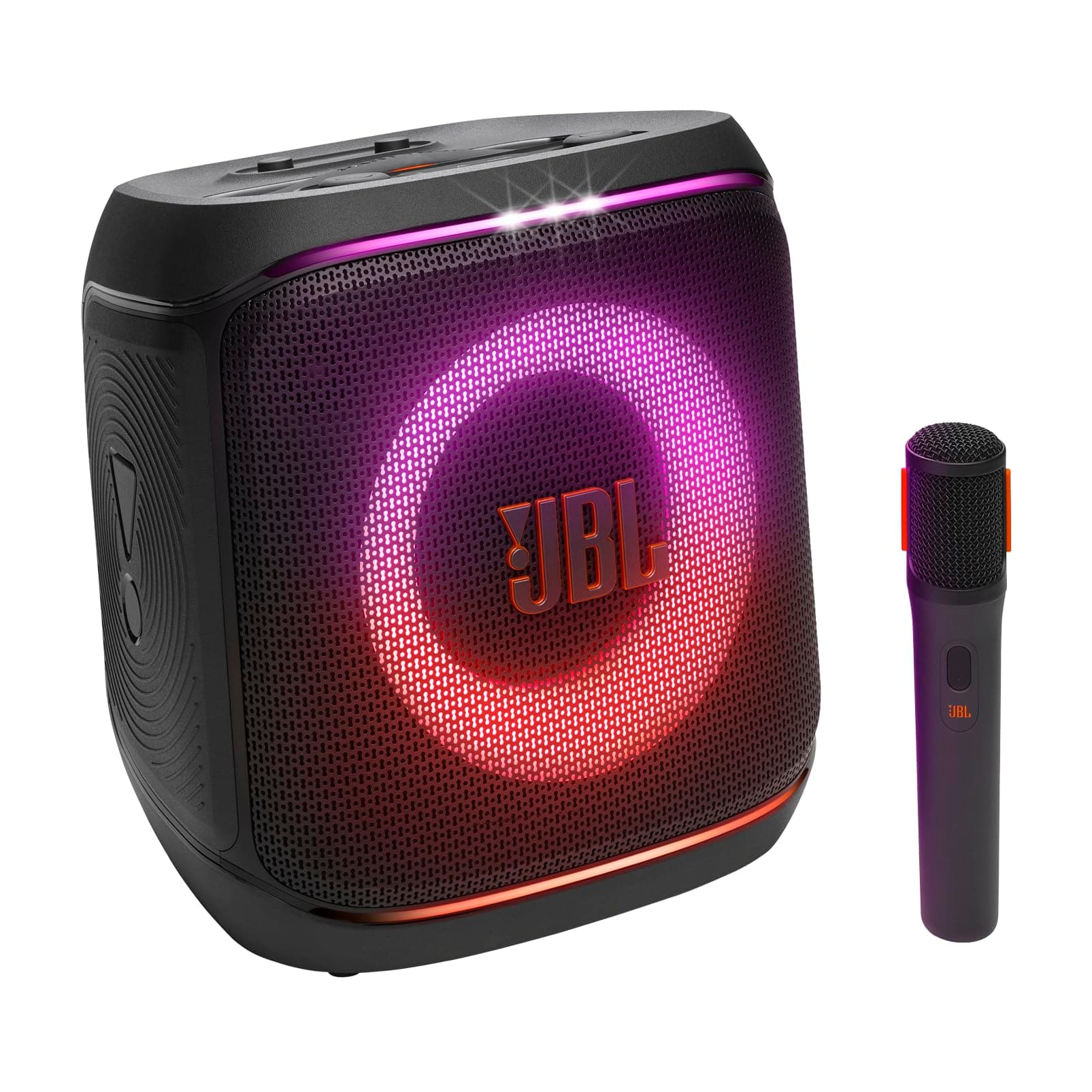 PartyBox Encore 2 Portable Bluetooth Speaker with Wireless Mic and AI Boost, 15H Battery, Dynamic Lights, Auracast, Karaoke & Guitar Input, IPX4 Splashproof - JBLPBENCORE2UK