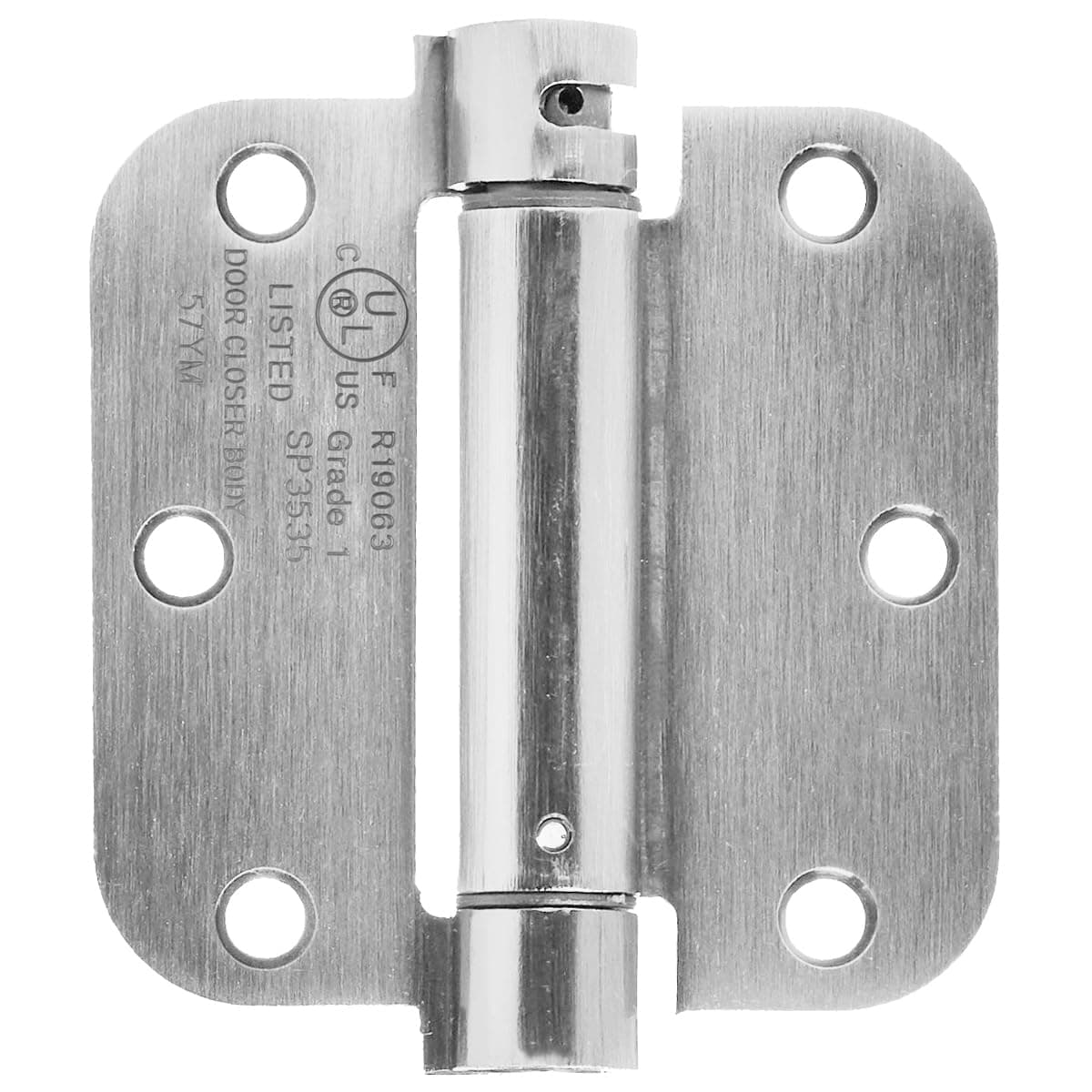 Amazon Basics Self-Closing Door Hinge, 3.5 Inch x Inch, 1 Piece, Satin Nickel
