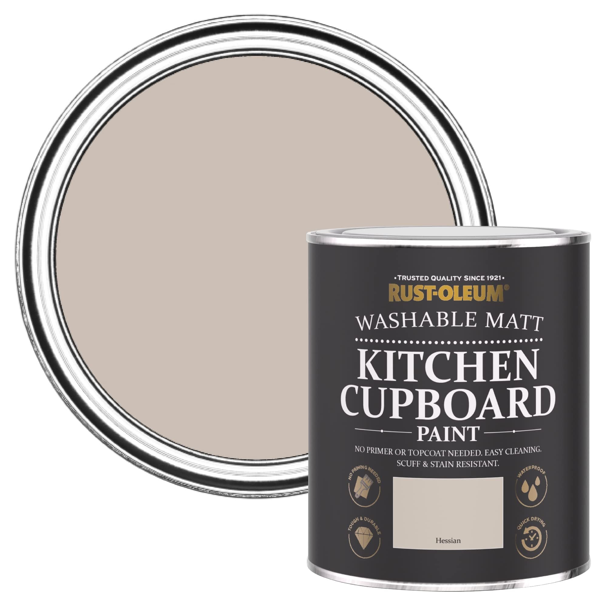 Rust-Oleum Light Brown Kitchen Cupboard Paint in Matt Finish - Hessian 750ml