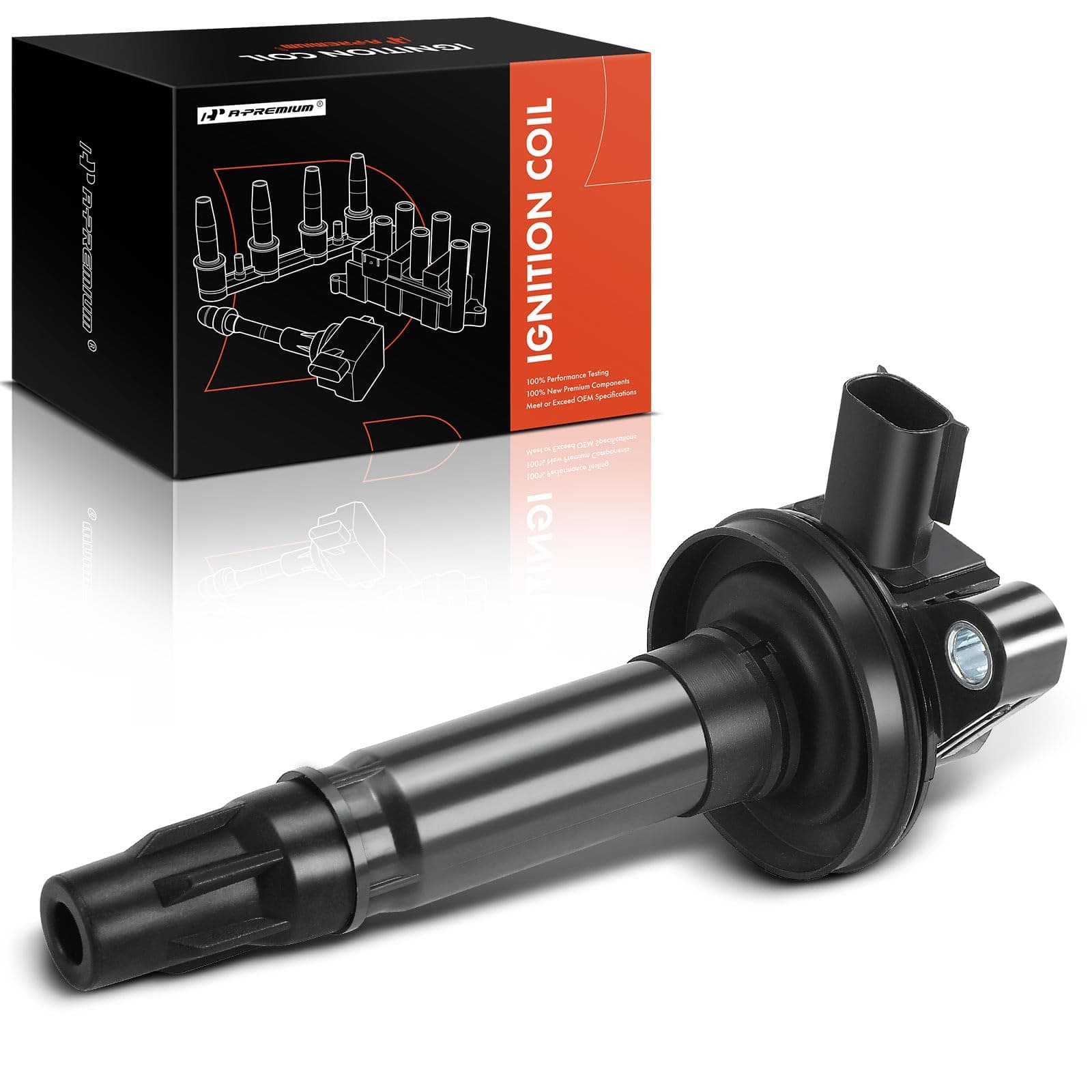A-Premium Ignition Coil Pack Replacement for Ford Explorer F-150 Edge Fusion Mustang Taurus Lincoln MKS MKX MKT MKZ Sable 3.5L 3.7L 2 Pins