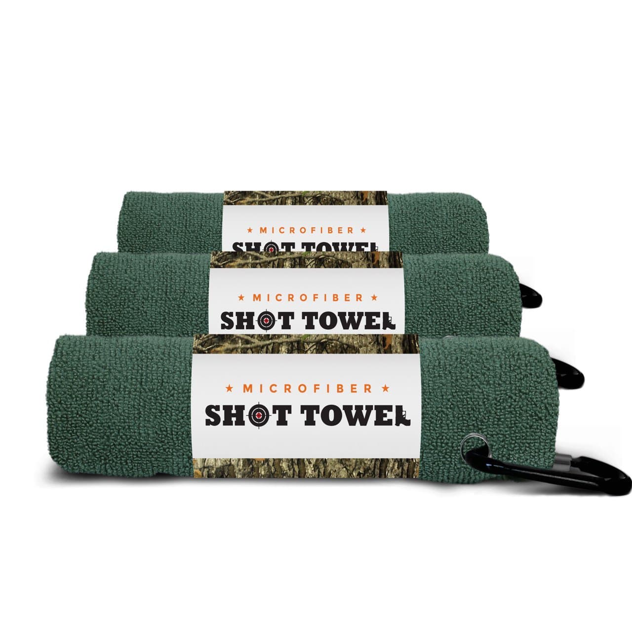 Forest Green 3 Pack |16" X 16" with Clip | Microfiber Shooting Towel (Forest Green)