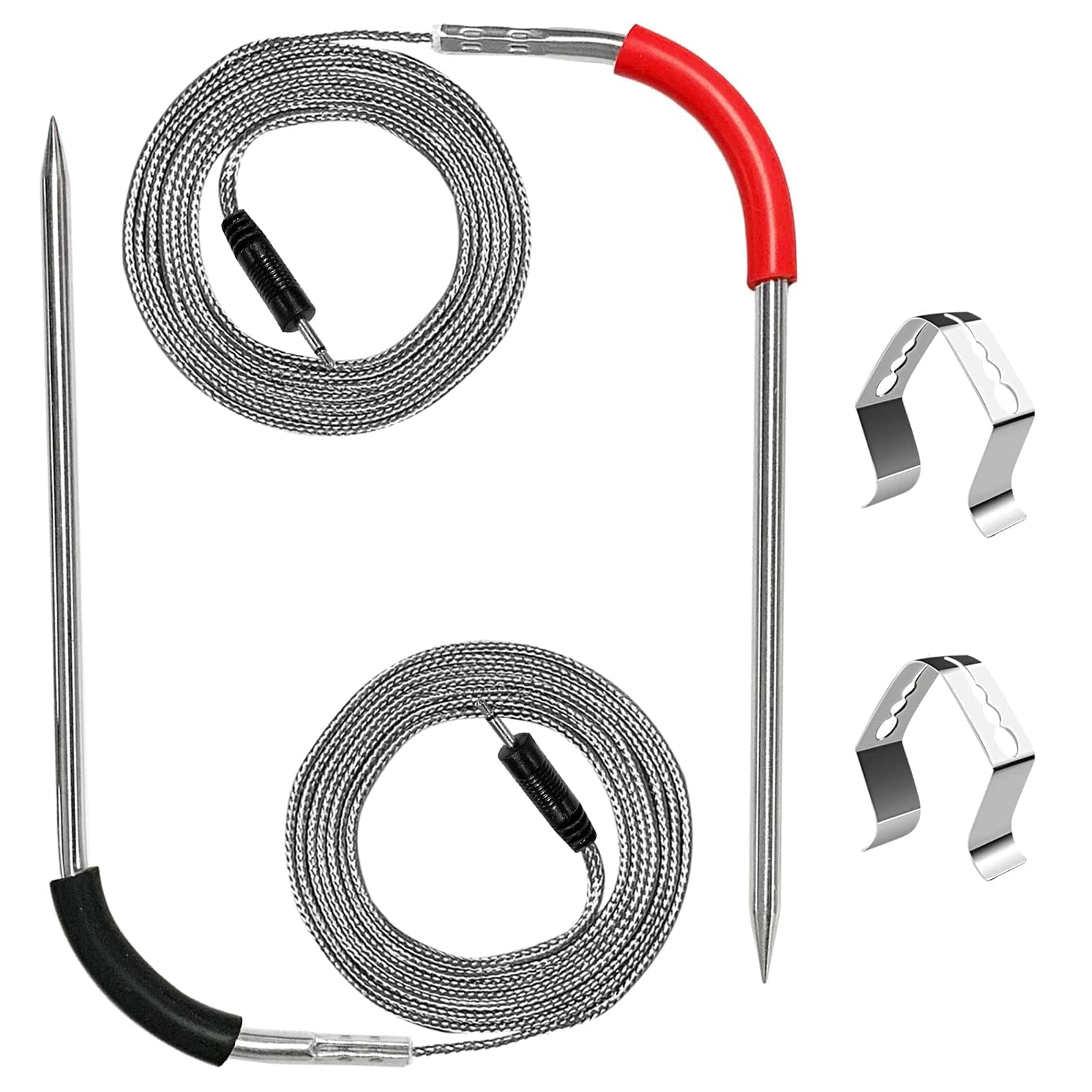Replacement Meat Probe of Weber iGrill Mini iGrill 2 iGrill 3 Thermometer 2 Pack, High Accuracy Weber Grill Probe for iGrill App-Connected, with 2 Probe Clip Holder