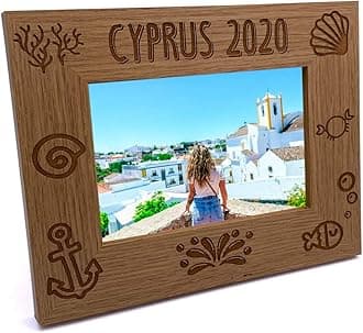 Personalised Beach Themed Holiday Landscape Wooden Photo Frame Gift (4 x 6 Inch)