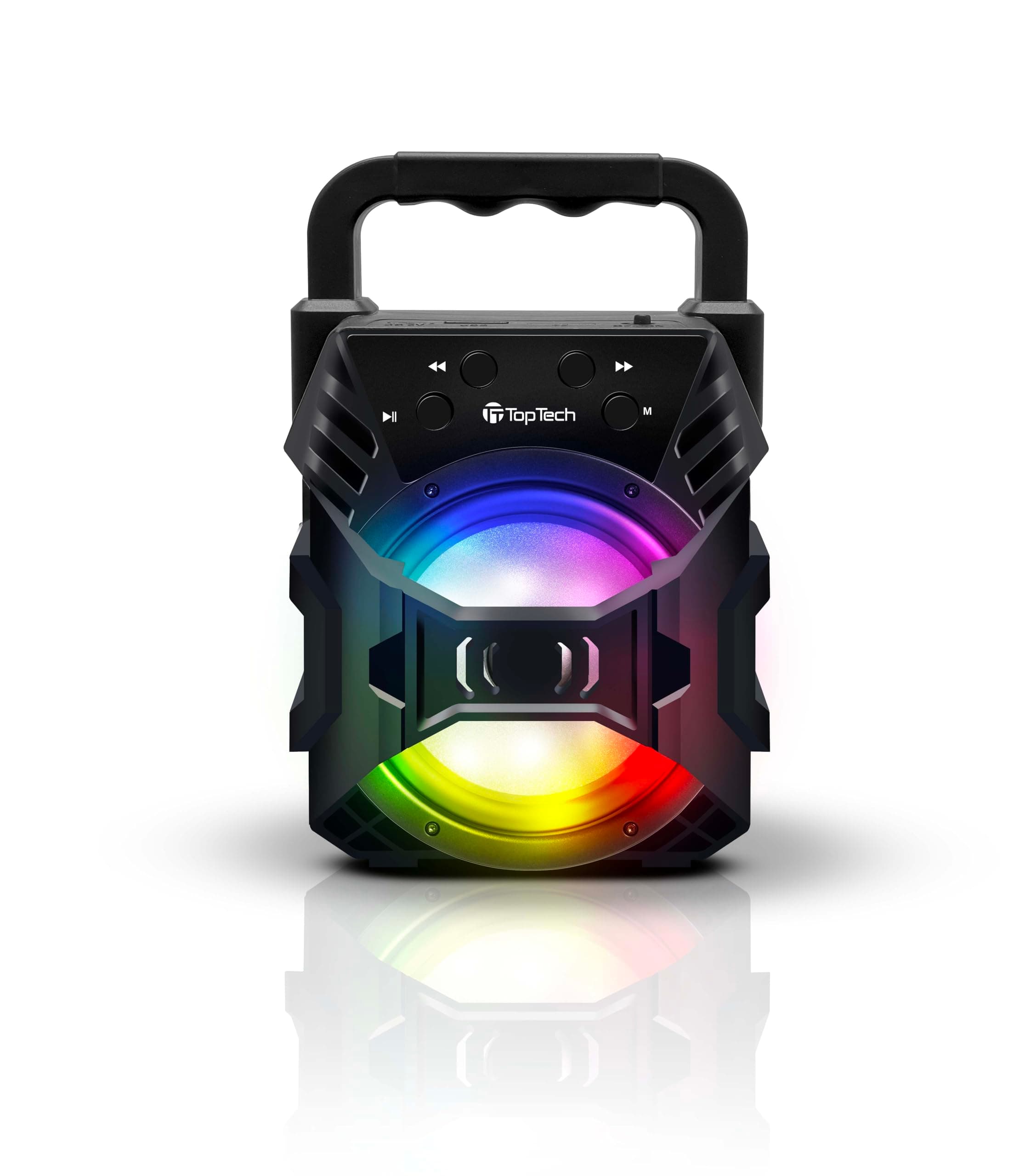 Top Tech Audio Blade-4 400W Bluetooth Speaker, Portable 3-Inch Wireless Speaker with LED Lights, TWS Functionality, Karaoke Mode, 6-Hour Rechargeable Battery, USB Drive, TF Card, AUX, FM Radio, Black