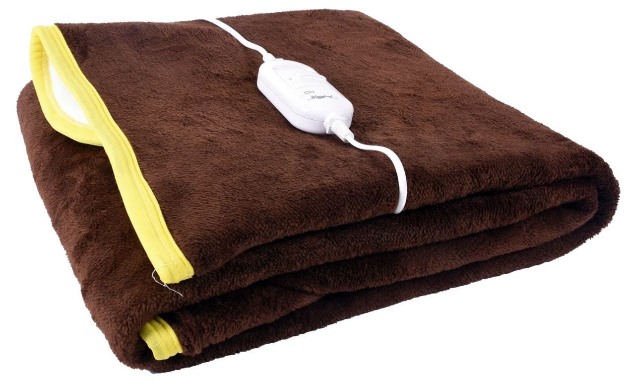 HOME ELITE Microfibre Electric Single Bed Under Blanket/Bed Warmer - (150 x 80 cm, Brown)