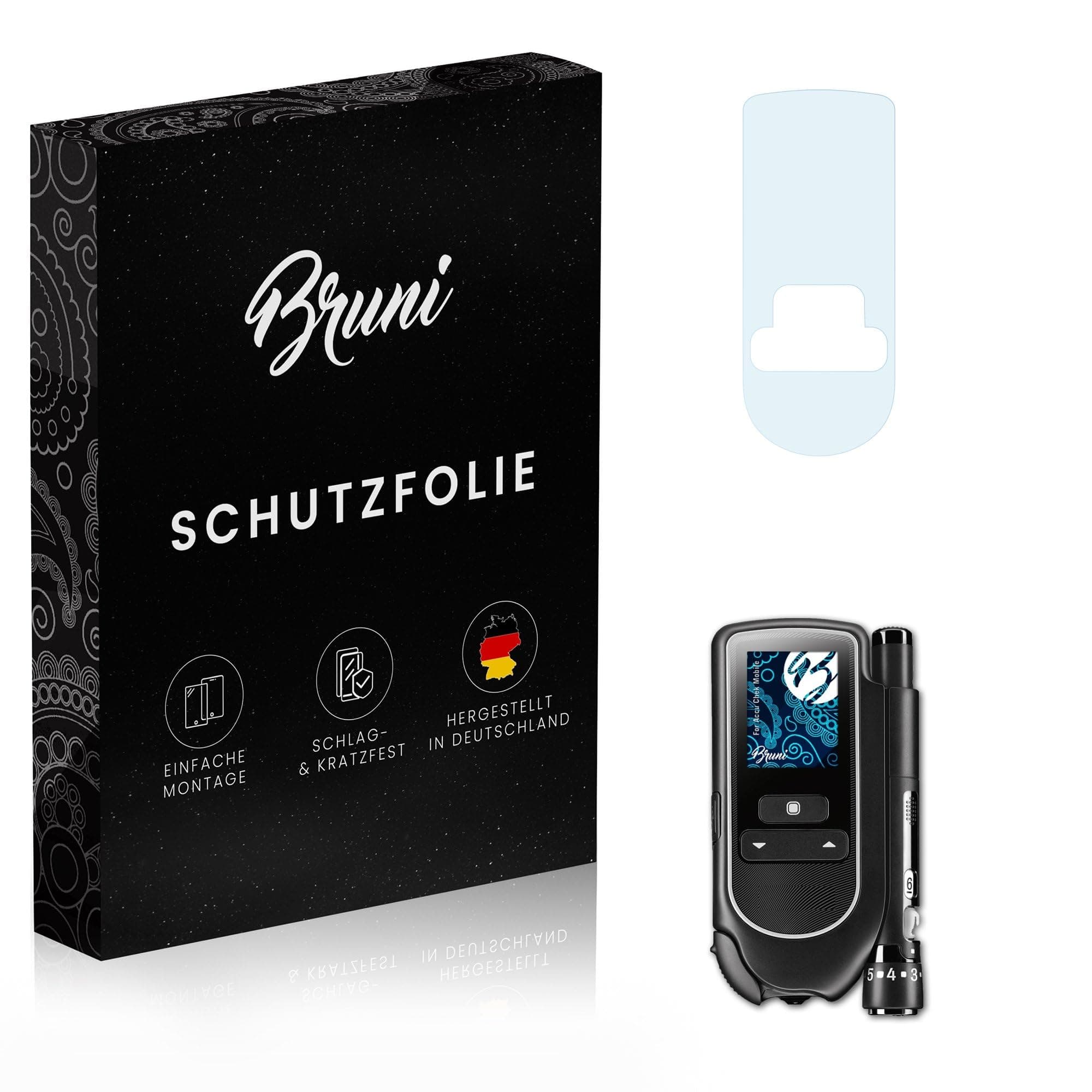 Bruni Screen Protector compatible with Accu Chek Mobile Protector Film, crystal clear Protective Film (2X)