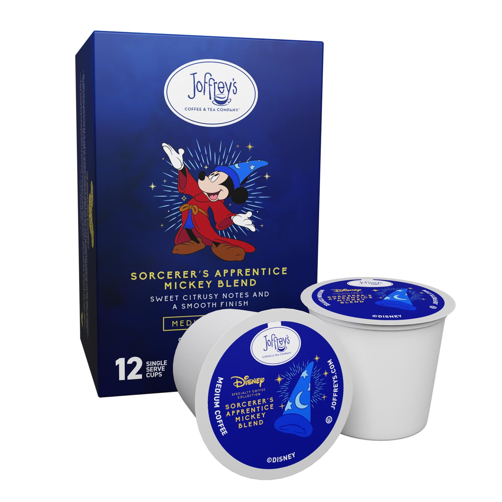 - Joffrey's Coffee - Disney Sorcerer's Apprentice Mickey Blend, Artisan Medium Roast Arabica Coffee Beans, 2.0 Compatible (Single Serve Cup, 12 Count)