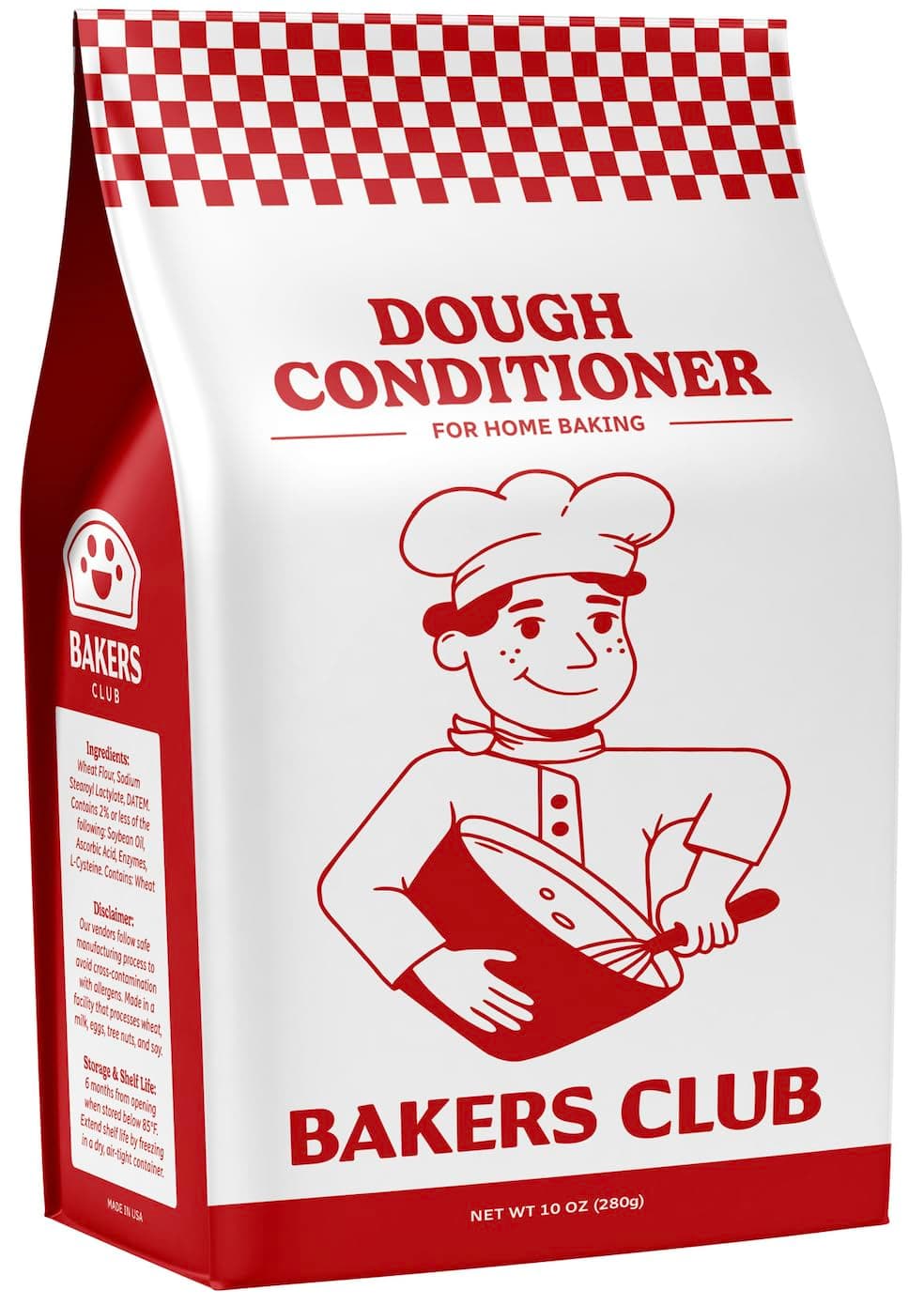 Bakers Club Artisan Dough Conditioner – Bread Improver & Baking Enhancer for Better Texture, Volume & Shelf Life – Sourdough, Pizza Crust, Bagels, Muffins, Cakes, Cookies & Pies Enhances Any Flour 10oz