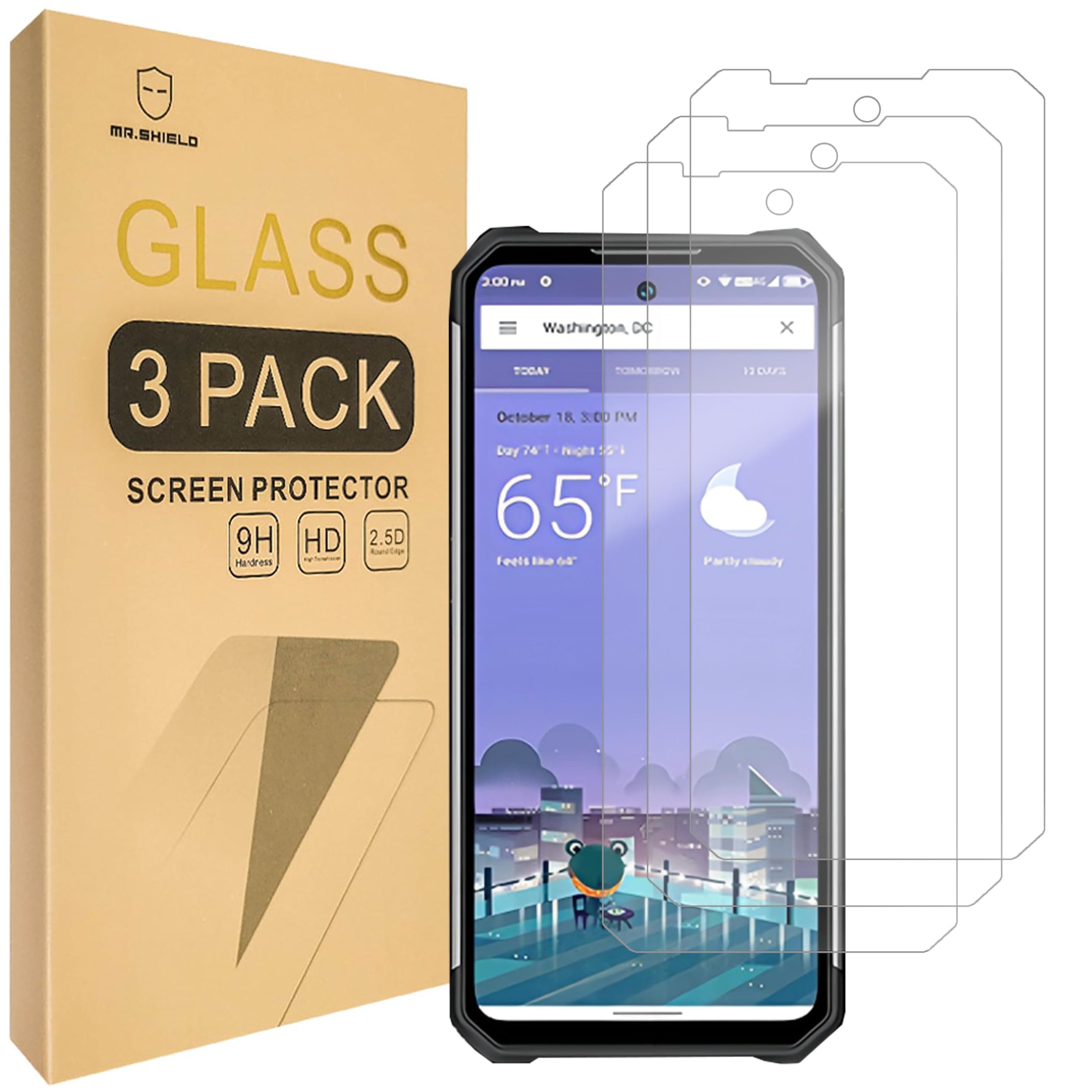Mr.Shield [3-Pack] Screen Protector For Oukitel WP27 / Oukitel WP30 / Oukitel WP30 Pro [Tempered Glass] [Japan Glass with 9H Hardness] Screen Protector