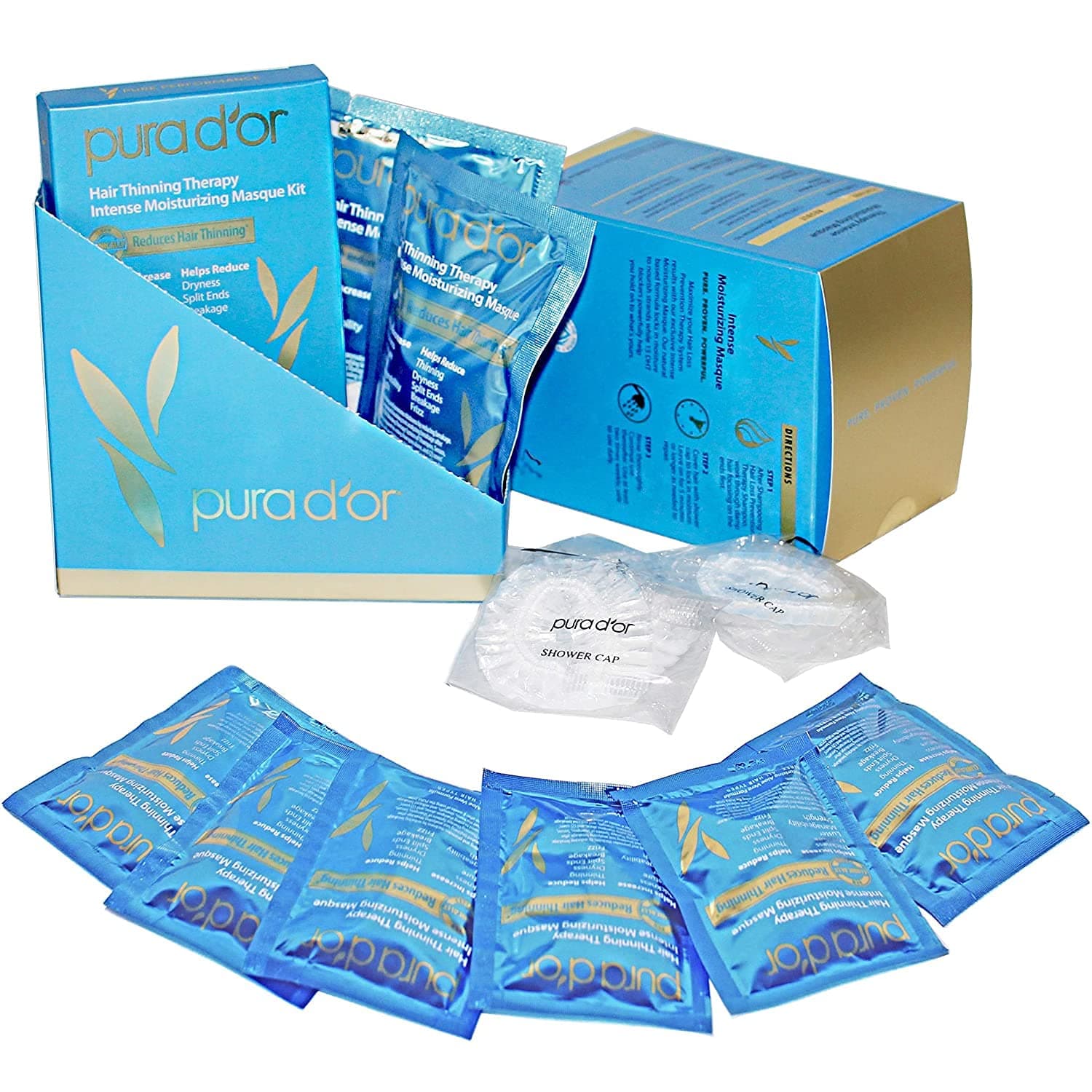 Hair Thinning Therapy Intense Moisturizing Masque (8-Pack) Deeply Hydrating Treatment Mask, Infused with Natural Ingredients, For All Hair Types, Men & Women (Packaging may vary)