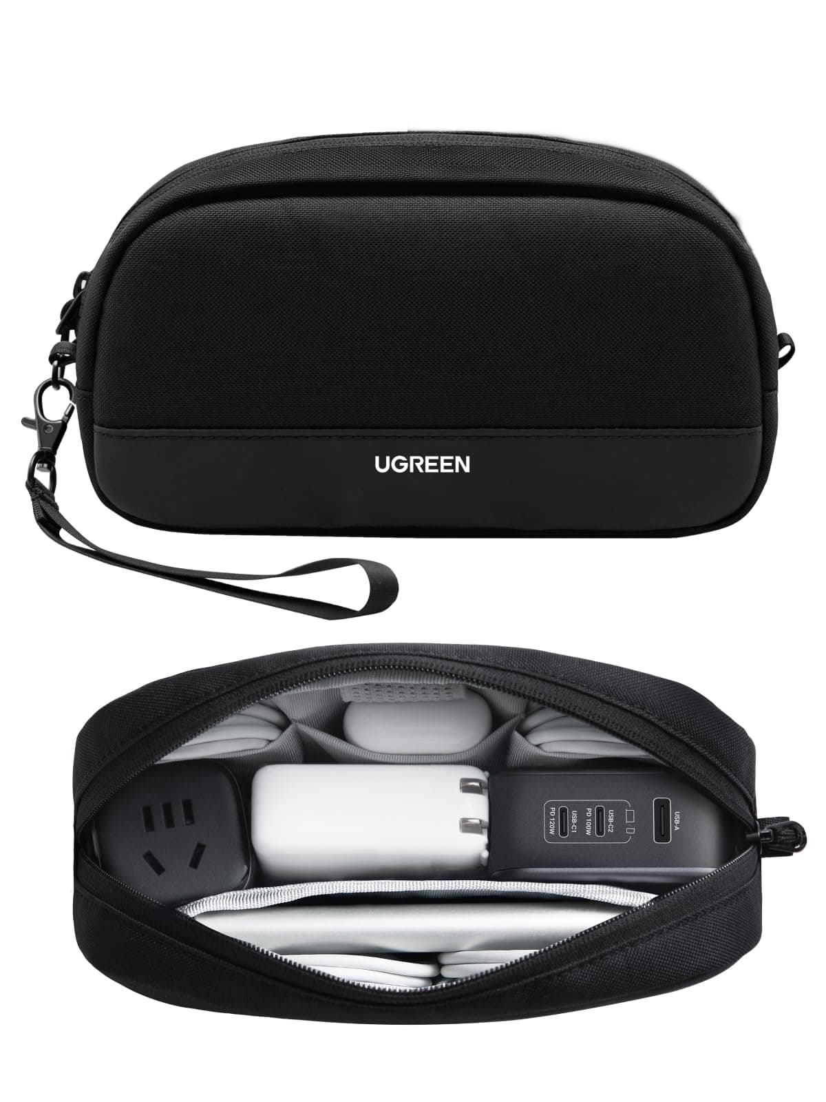 UGREEN Electronics Organizer Travel Case Bag Multifunctional Organizer Carrying Case for Cables, Cord, SD Card, Earbuds, Charger, USB Adapter, Electronic Accessories Small Size