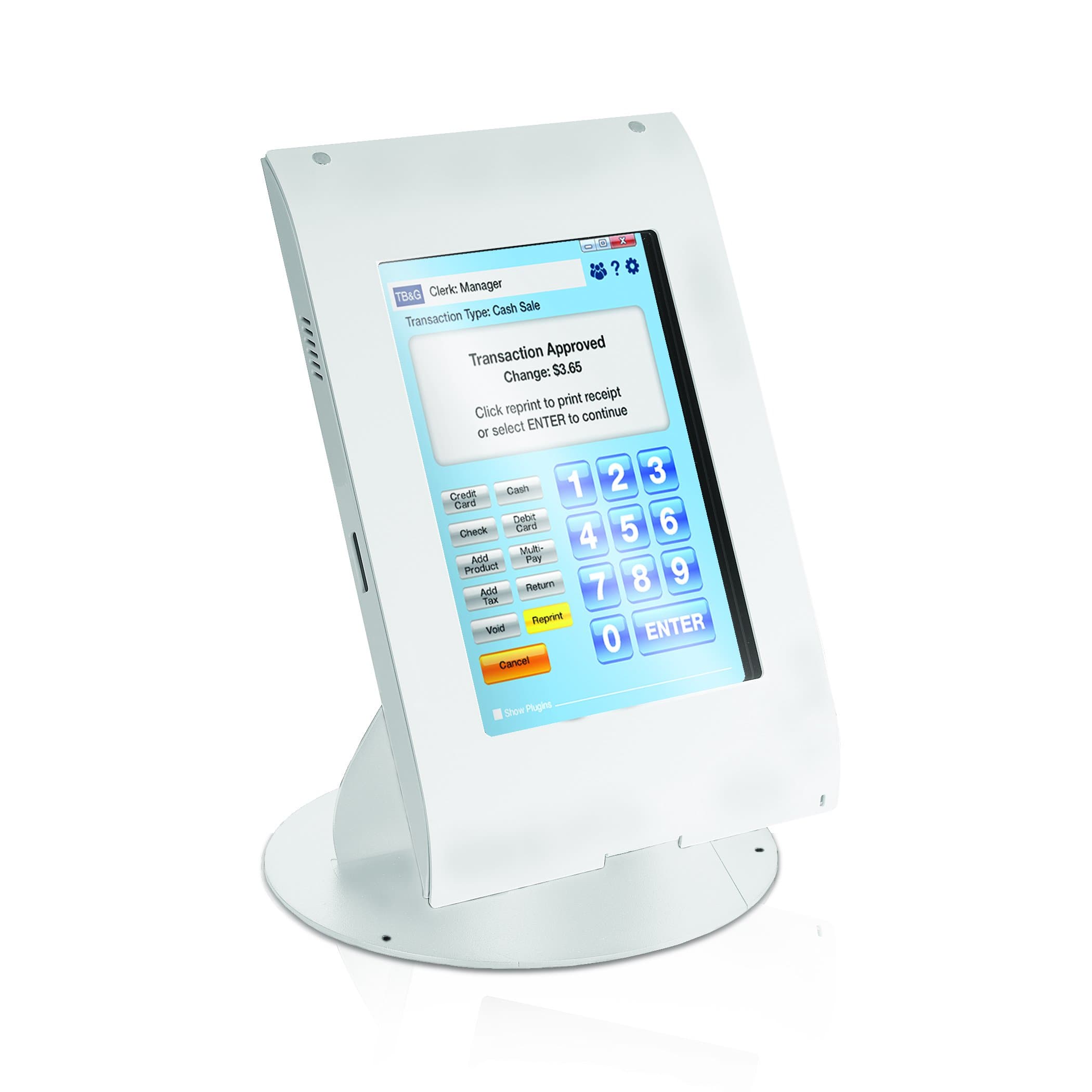 MMF POS Locking Tablet Enclosure Case with Stand for 7-8 Inch Tablets, White (MMFTE081106)