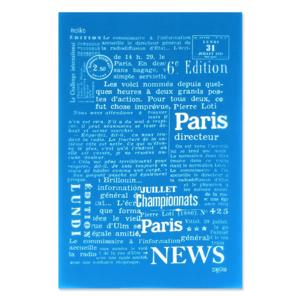 Moiko Silk Screen for Polymer Clay 74x105 mm - Newspaper pattern 9.30