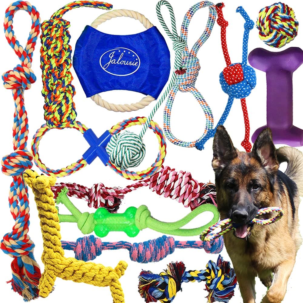 14 Pack Puppy Chew Dog Rope Toy Assortment for Small Medium Large Breeds