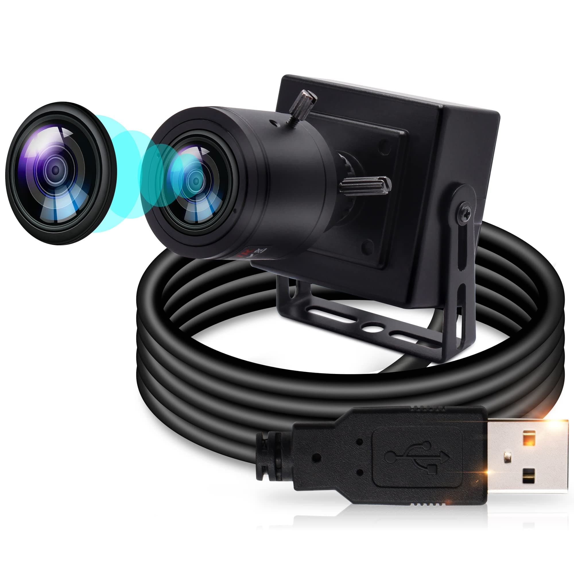 ELP USB Camera Wide Angle Zoom Webcam 2.8-12mm Varifocal Lens USB Camera High Speed100fps Full HD 1080P Web Camera USB2.0 Camera Support Windows Linux Manual Focus USB with Camera USBFHD01M-BFV