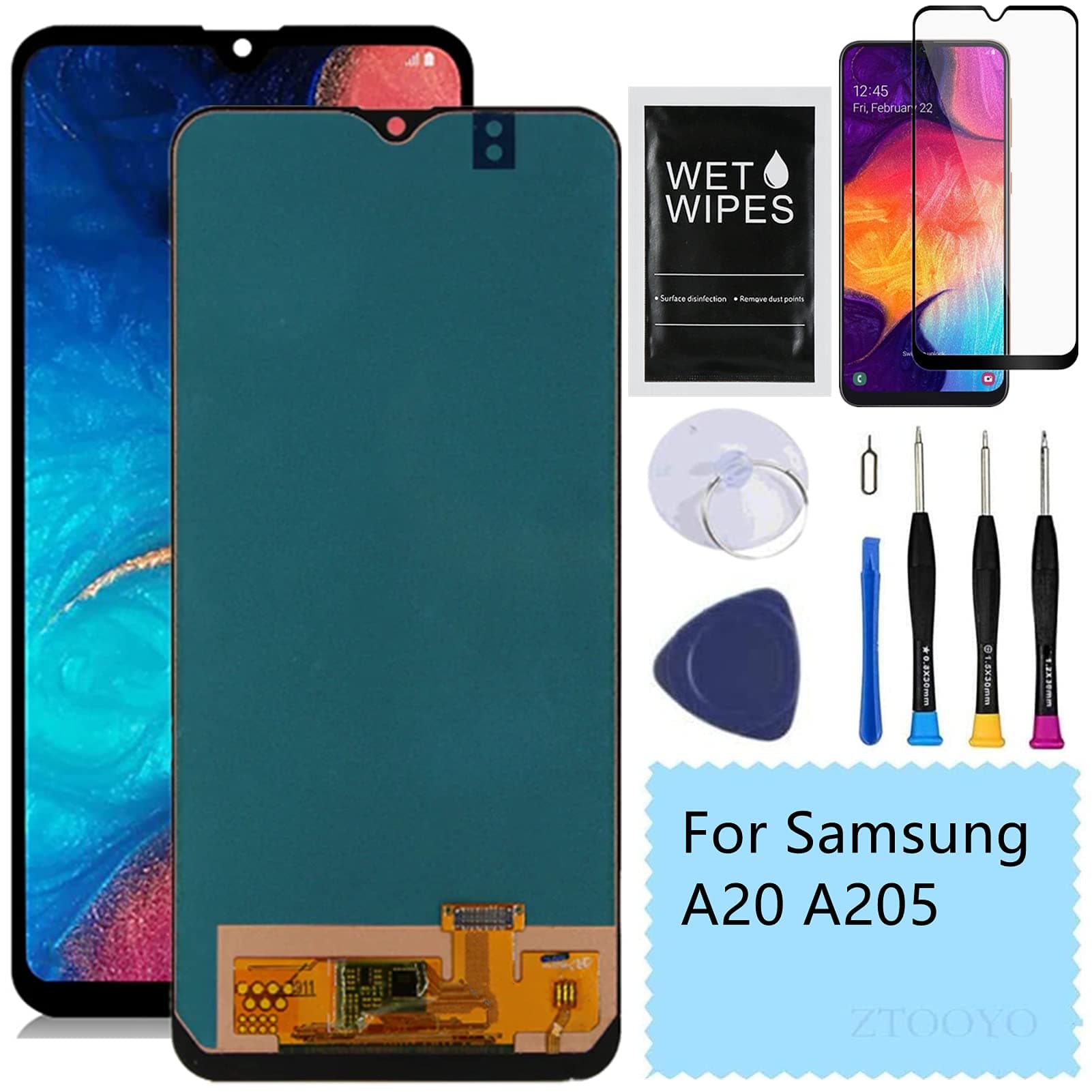 For samsung a20 screen replacement lcd Display for Samsung galaxy A20 screen replacement a205 -a205u Screen Digitizer Assembly black 6.4''