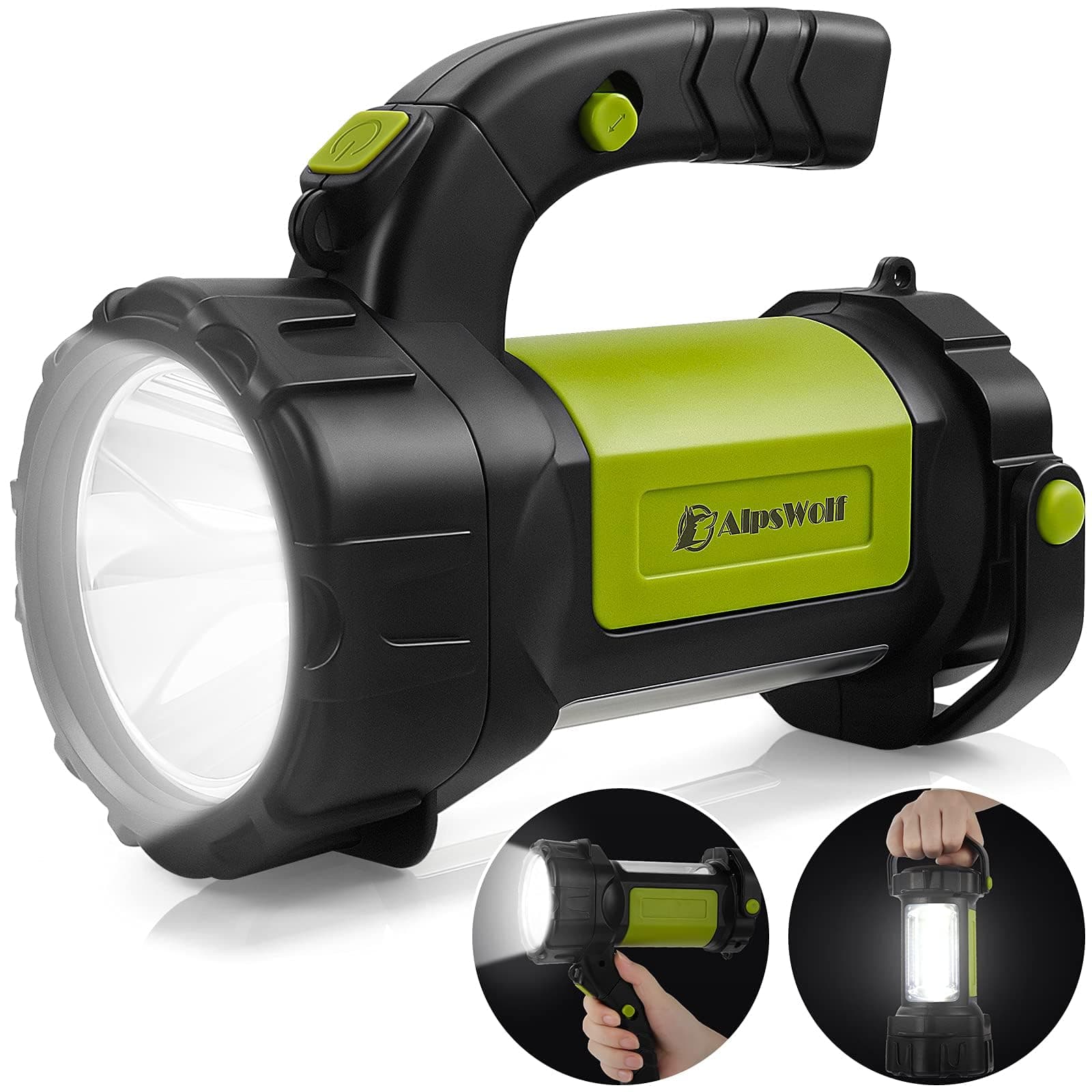 AlpsWolf Camping Lantern Rechargeable, LED Flashlight Spotlight Lantern with 800LM, 3600 mAh, Strap Included Portable Bright Camping Light for Emergency, Outdoor Hiking, Power Outages