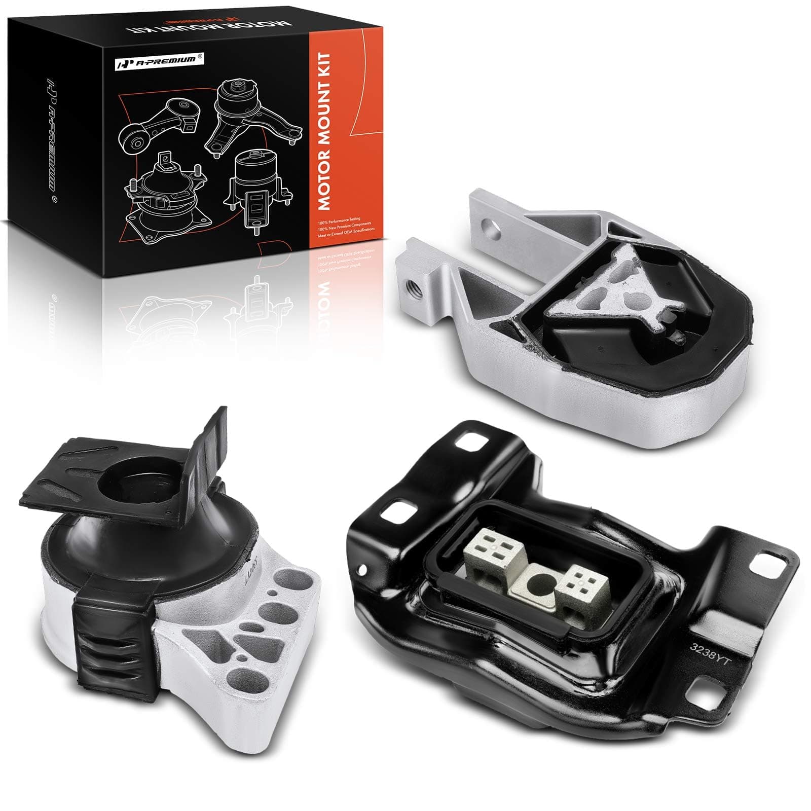 A-Premium 3PCS Engine Motor Mount Transmission Mount and Torque Strut Mount Set Compatible with Ford Escape 2013-2019, Transit Connect 2014-2022, 2.0L 2.5L, Automatic Transmission, Replace# AV6Z6068A