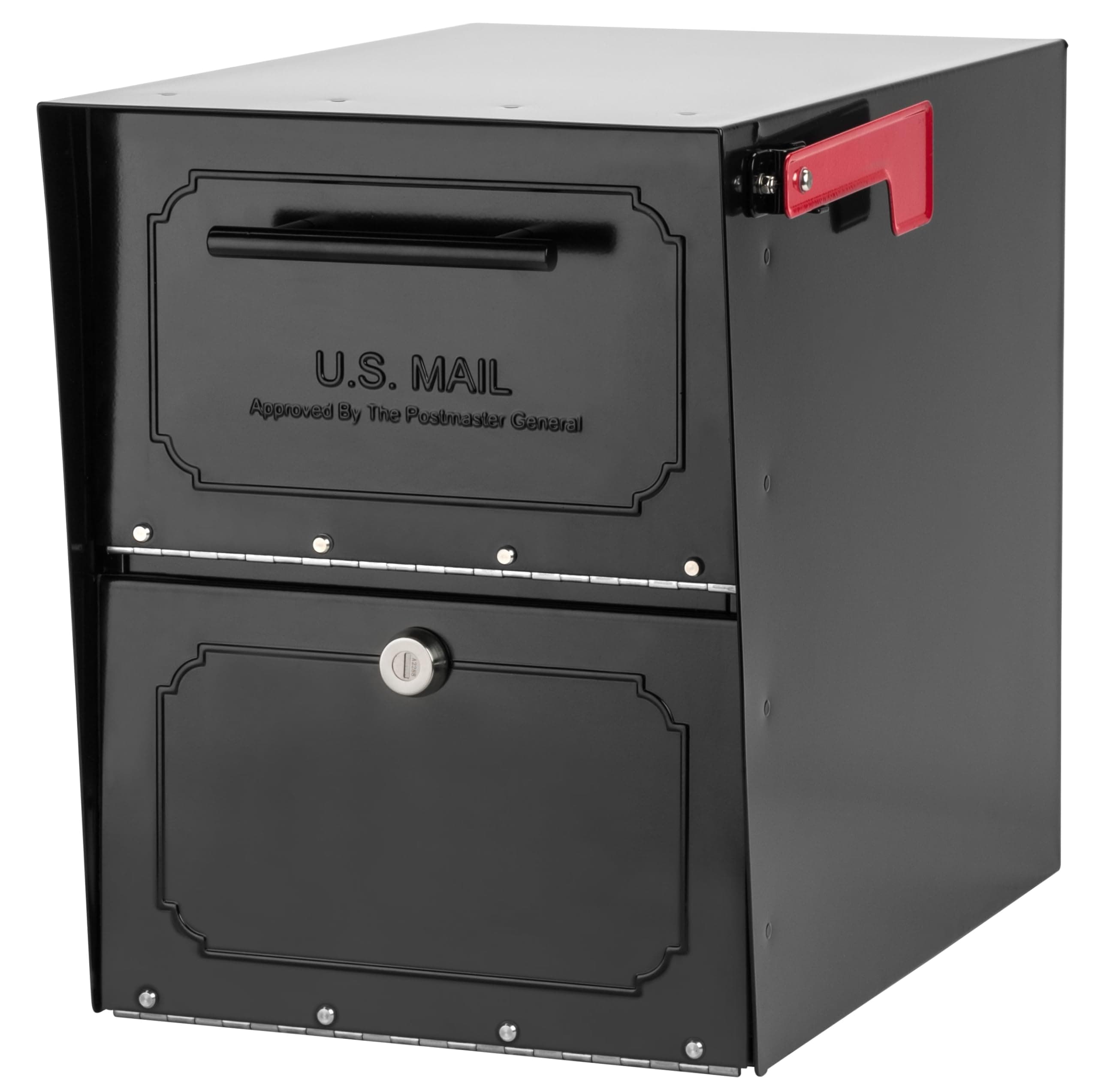 6200B-10 Oasis Classic Locking Post Mount Parcel Mailbox with High Security Reinforced Lock,Black,18.00 x 15.00 x 11.50 inches