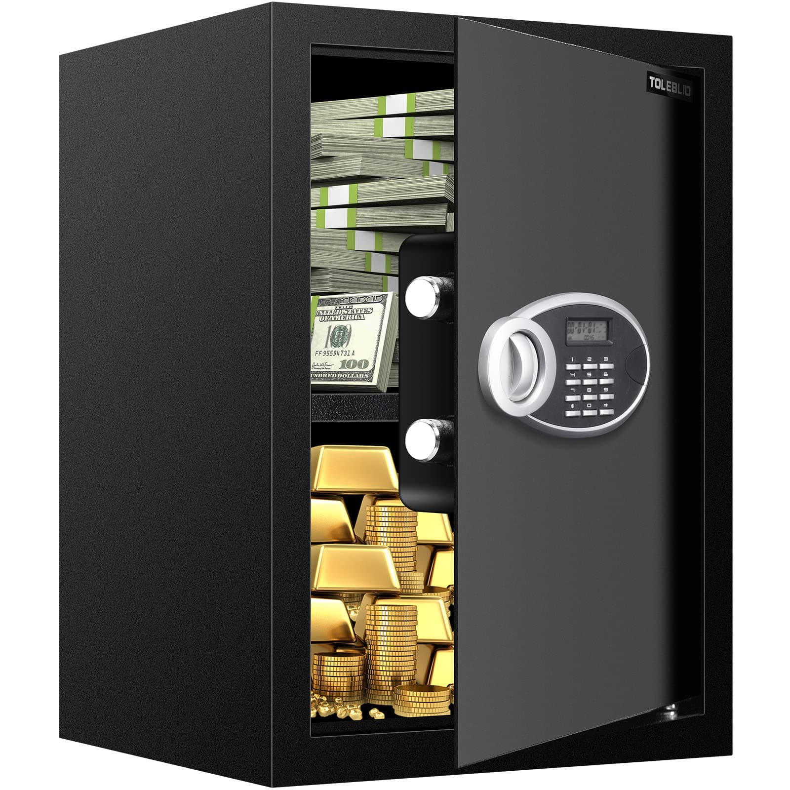 2.8 Cubic Feet Fireproof Safe Box for Home Use, Home Safe Fireproof Waterproof with Digital Combination Lock, Fire Safe for Money Jewelry Document Valuables