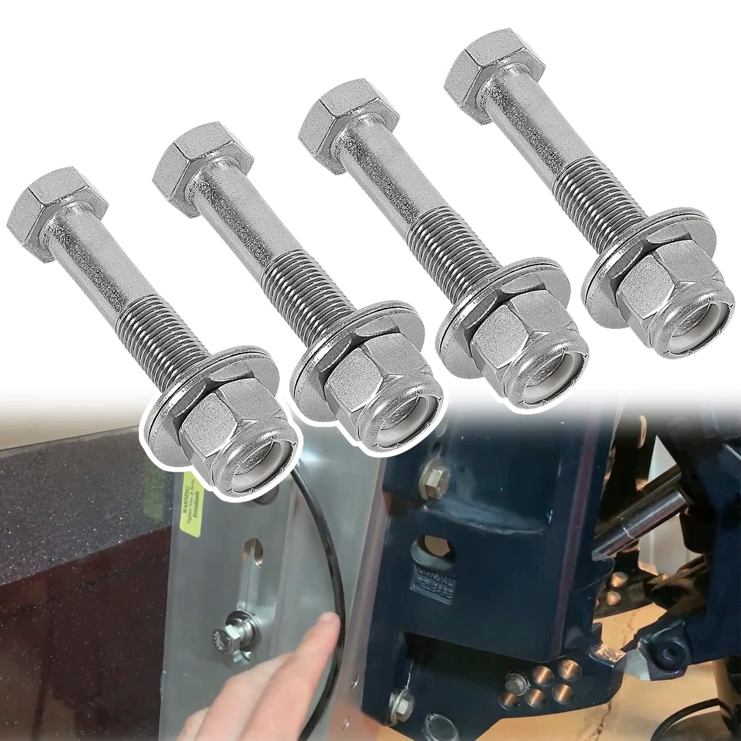 Deecaray BK-1-DP Jack Plate Bolt Kit - Partial Thread - Coarse Thread, Suitable for Mounting Outboard to Jack Plate & Mounting Jack to Motor