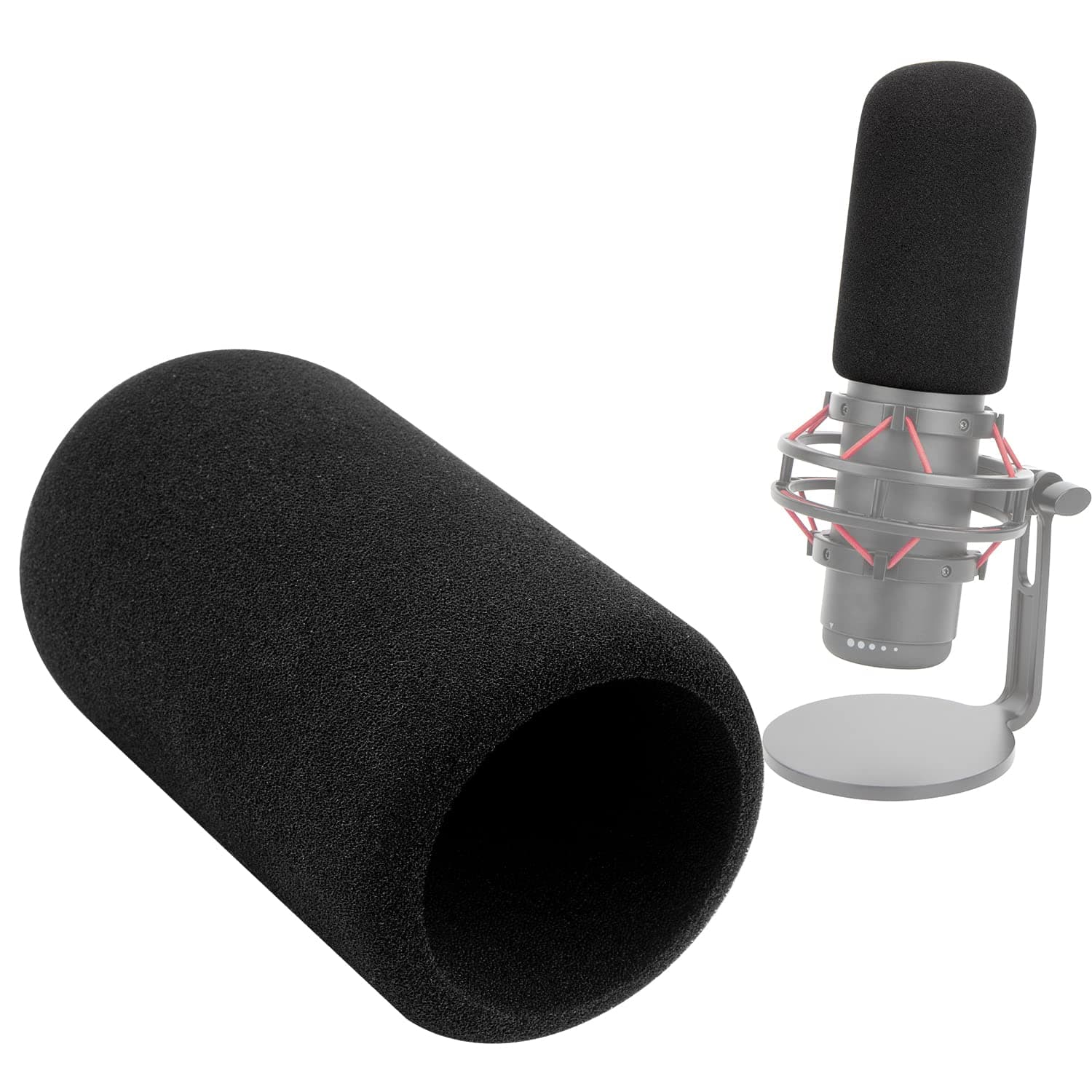 SUNMON Microphone Pop Filter Compatible with HyperX QuadCast & QuadCast S - Foam Windscreen Cover for Noise Reduction, Reduces Plosives & Audio Improvement