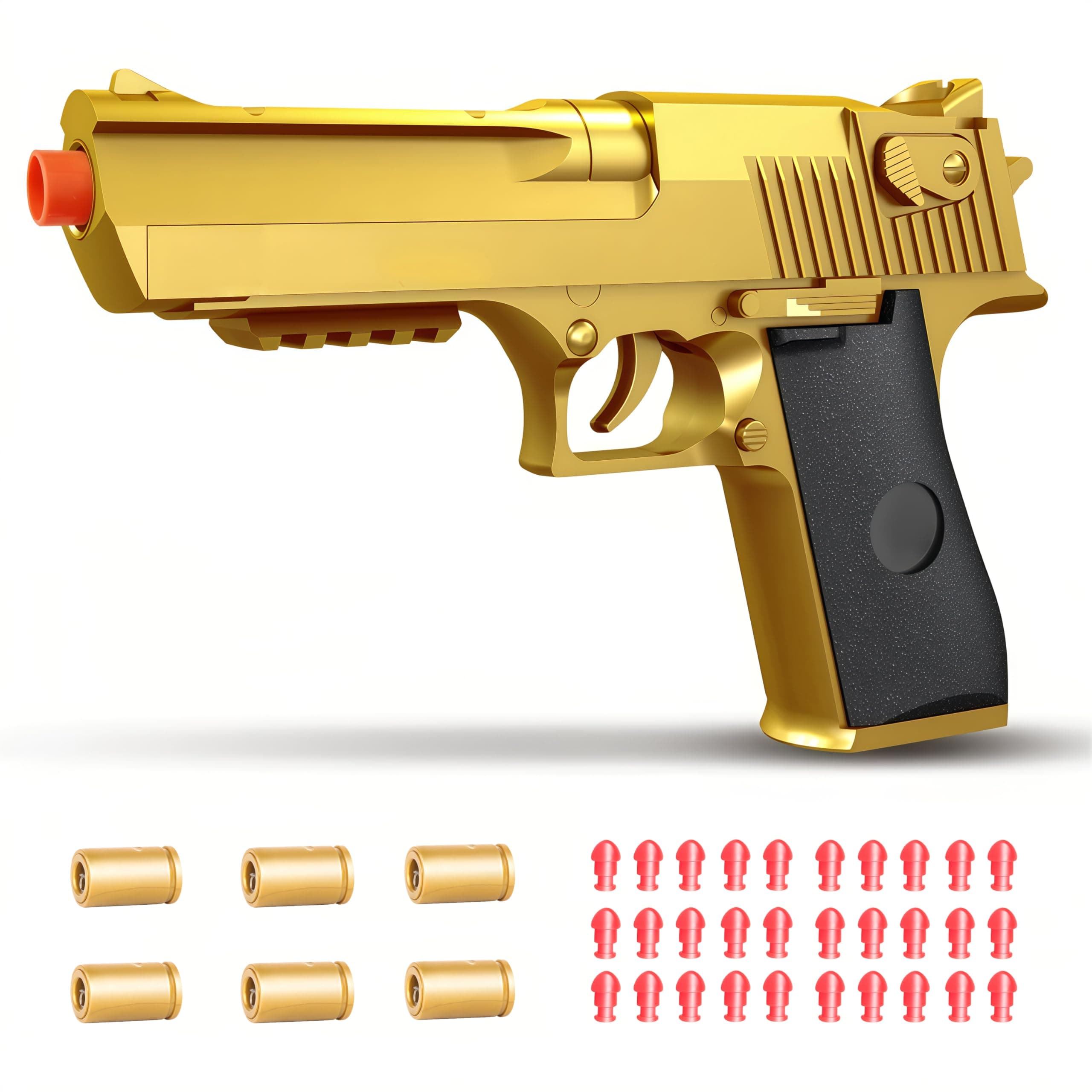 Soft Bullet Toy Gun Automatic Pull Back Action Shooting Games Education Model Toy for Boys&Girls