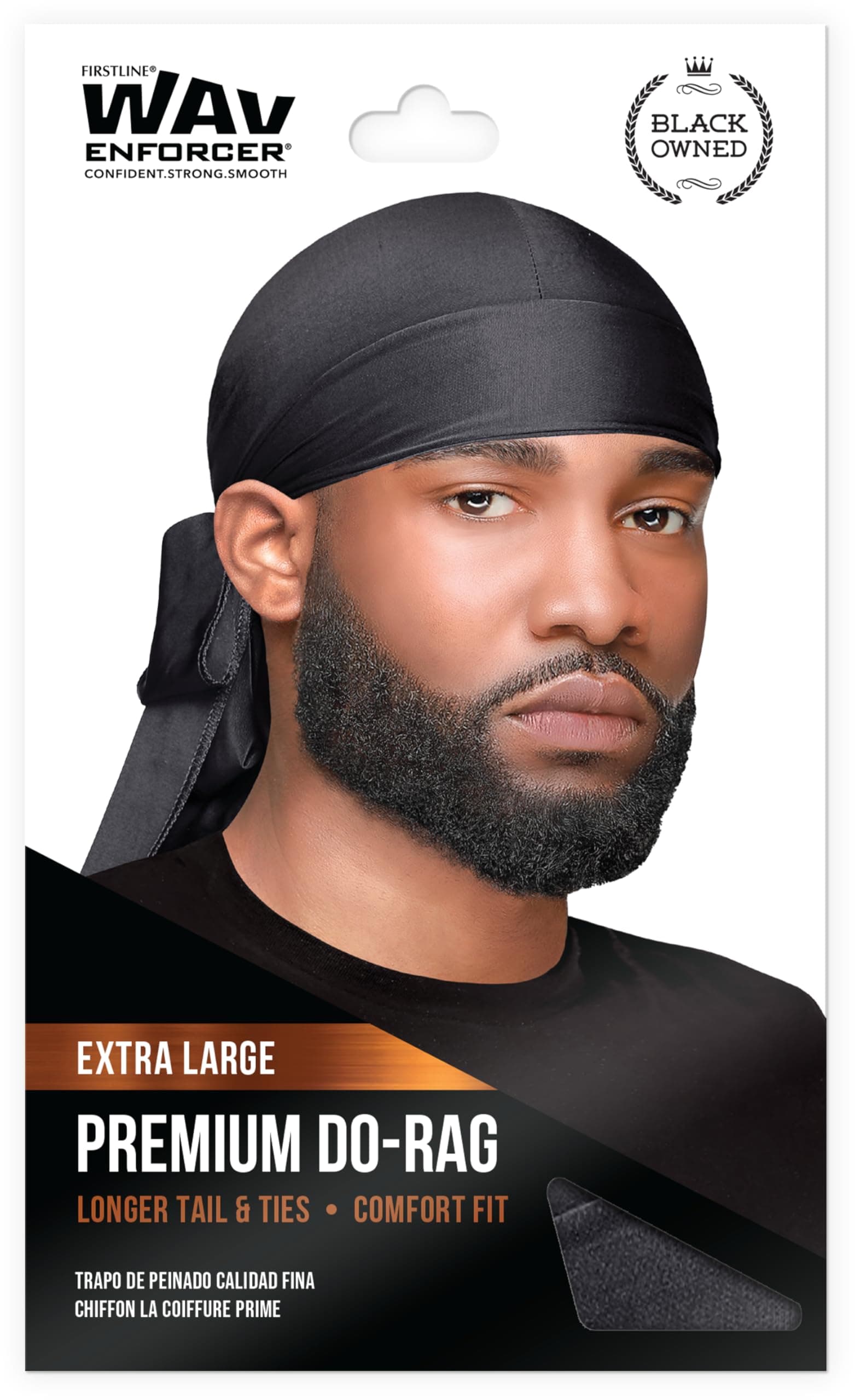 Wav Enforcer Extra Large Black Do-Rag for Men