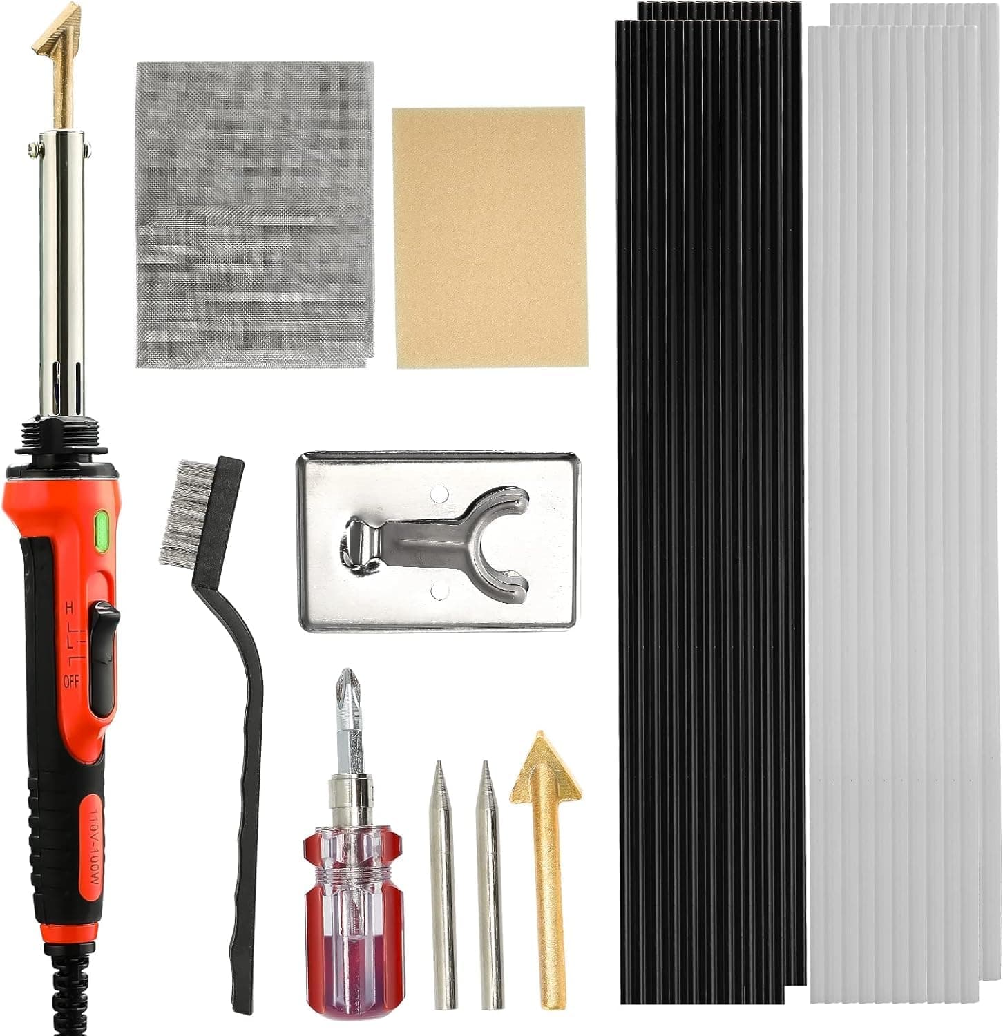 Welding Kit with Soldering Iron Tips, Fast Heating 2-in-1 Plastic Welder Soldering Iron Gun, Temperature Control with Indicator for DIY, Car Bumper, Dashboard, Kayak, Canoe Repair Tool