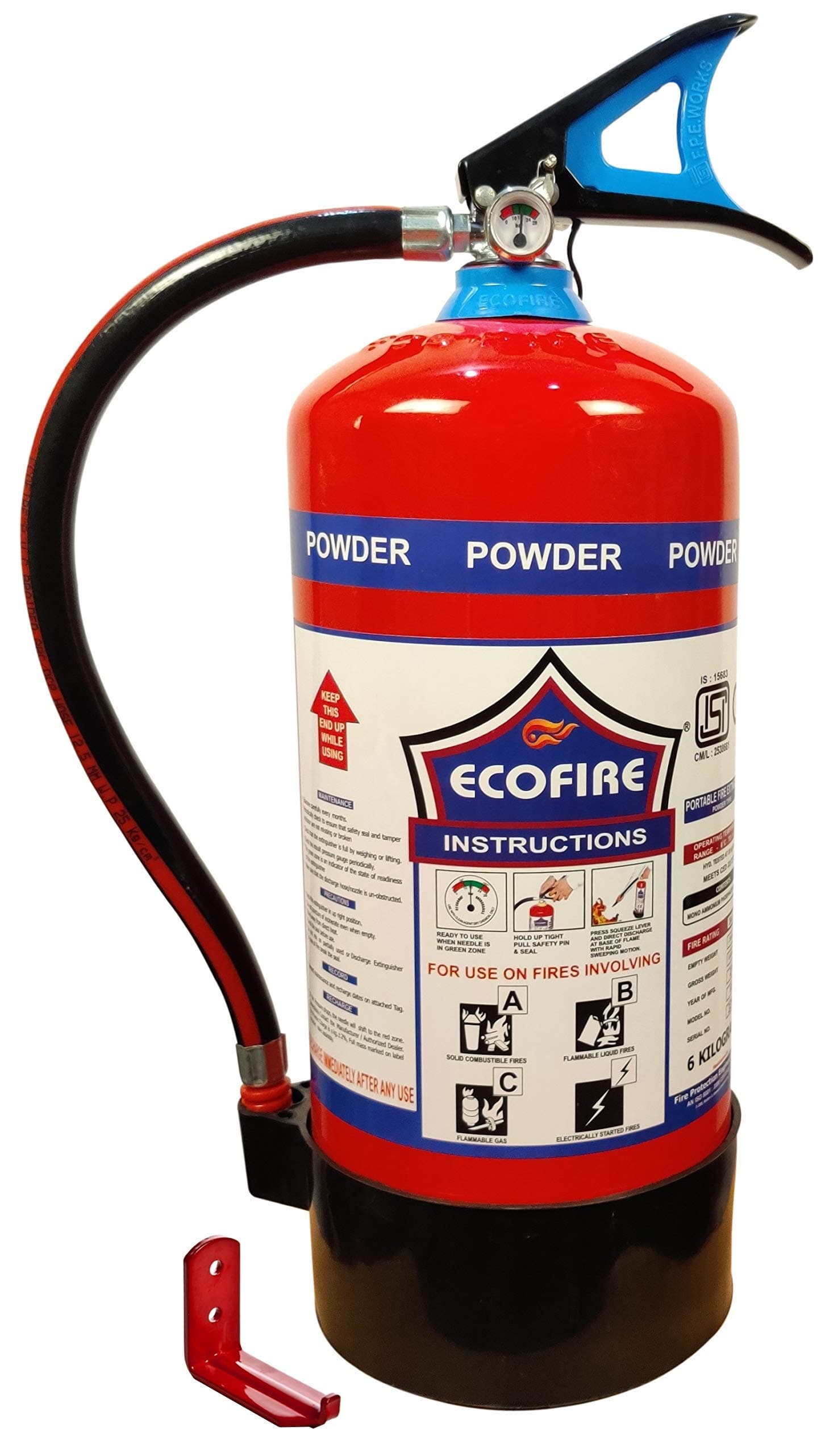 Abc Powder Type 6 Kg Fire Extinguisher (Red and Black)