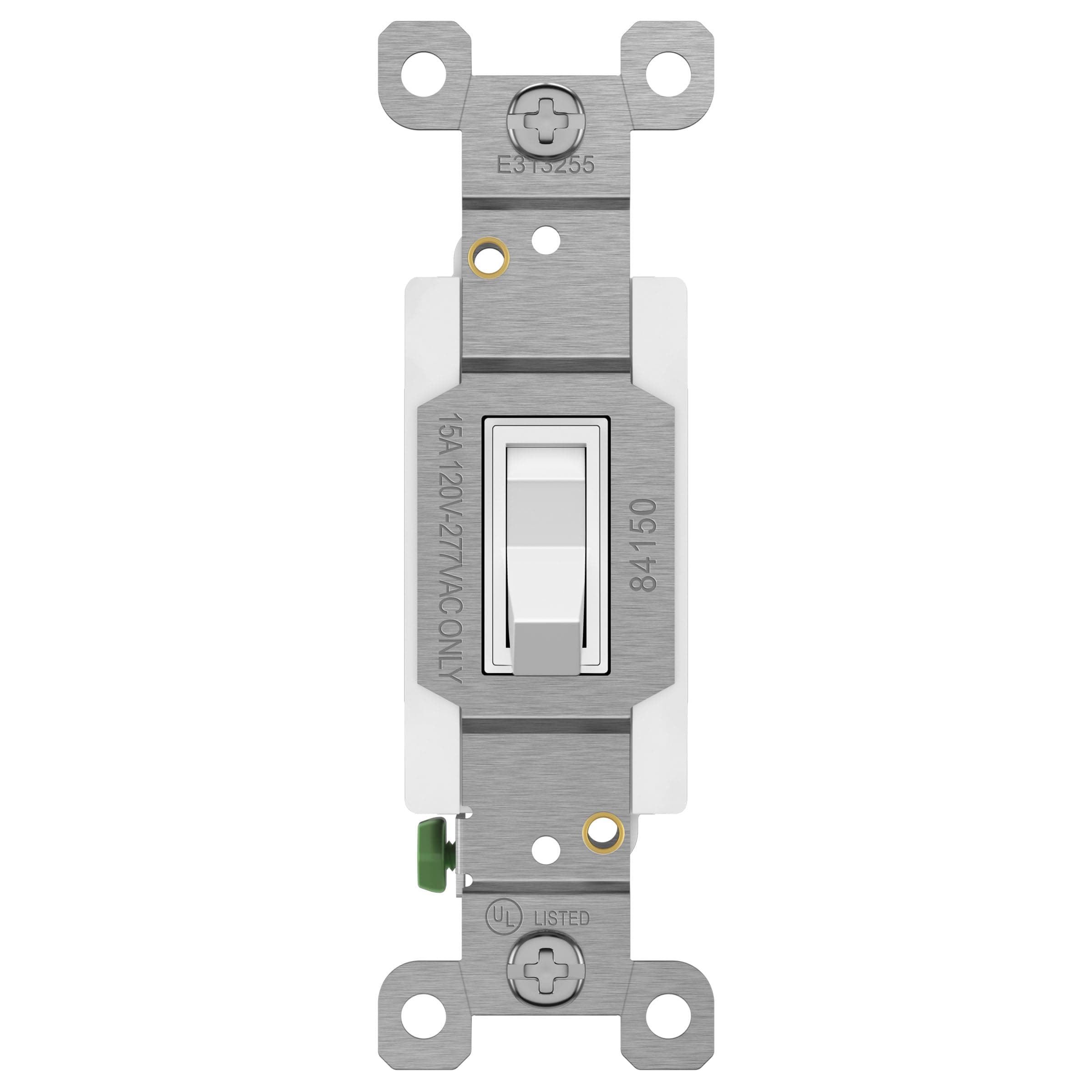 ENERLITES 4-Way Toggle Light Switch, Four Way, Side Wiring, Copper Wire Only, Grounding Screw, Residential Grade, 15A 125VAC 60Hz,UL Listed, 84150-W, White