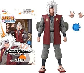 Bandai Anime Heroes Naruto Action Figure Jiraiya Of The Sannin | 17cm Jiraiya Figure With Extra Hands And Accessories | Naruto Shippuden Anime Figure | Action Figures For Boys And Girls
