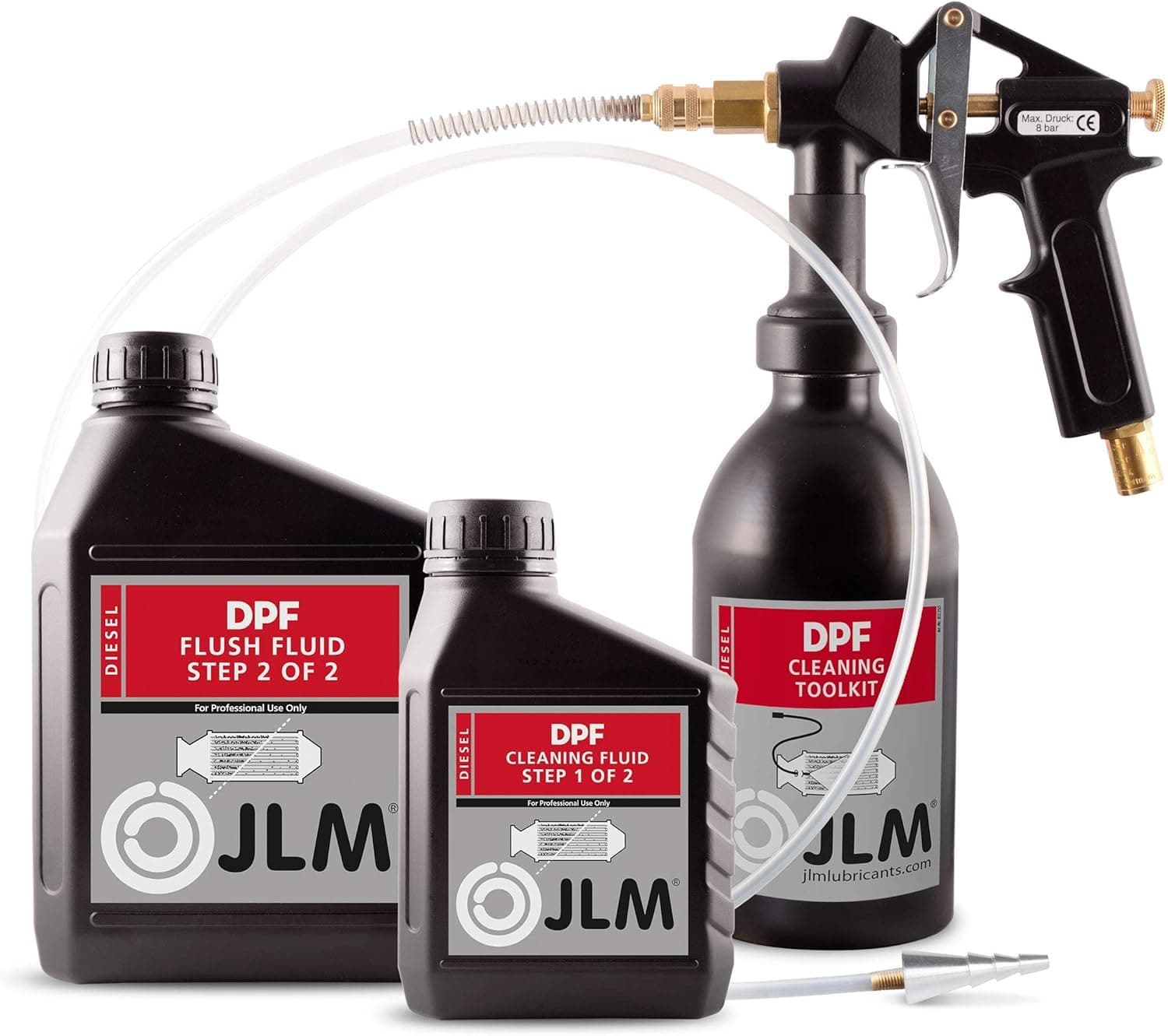 JLM Diesel Particulate Filter (DPF) Cleaning Toolkit | Cleaner Fluid & Flush Kit (J02250)