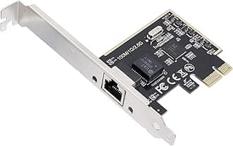 – IO Crest 2.5 Gigabit Ethernet PCI Express PCI-E Network Controller Card 10/100/1000/25000 Mbps RJ45 LAN Adapter Converter for Desktop PC (SI-PEX24059)