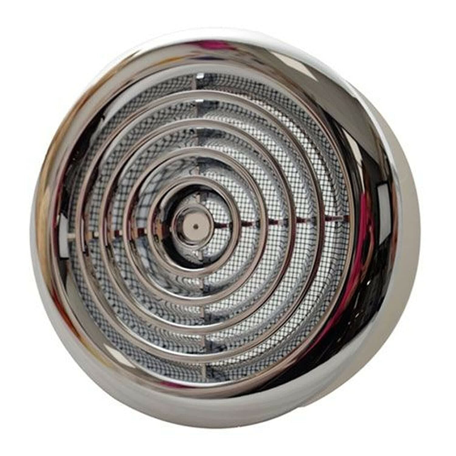 UK 4 inch 100 mm Chrome Circular Ceiling Mounted Vent Grille Adjustable Round Ventilation Diffuser for Air Extract and Supply in Offices and Shops