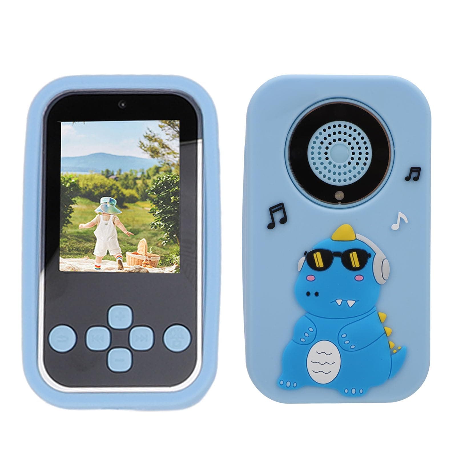 Jectse MP3 Player with Dual Camera, 1080P 48MP Digital Camera with 2.4 Inch , 600mAh Music Player with Built In Flashlight, Timer, Calendar, E Book (Blue)