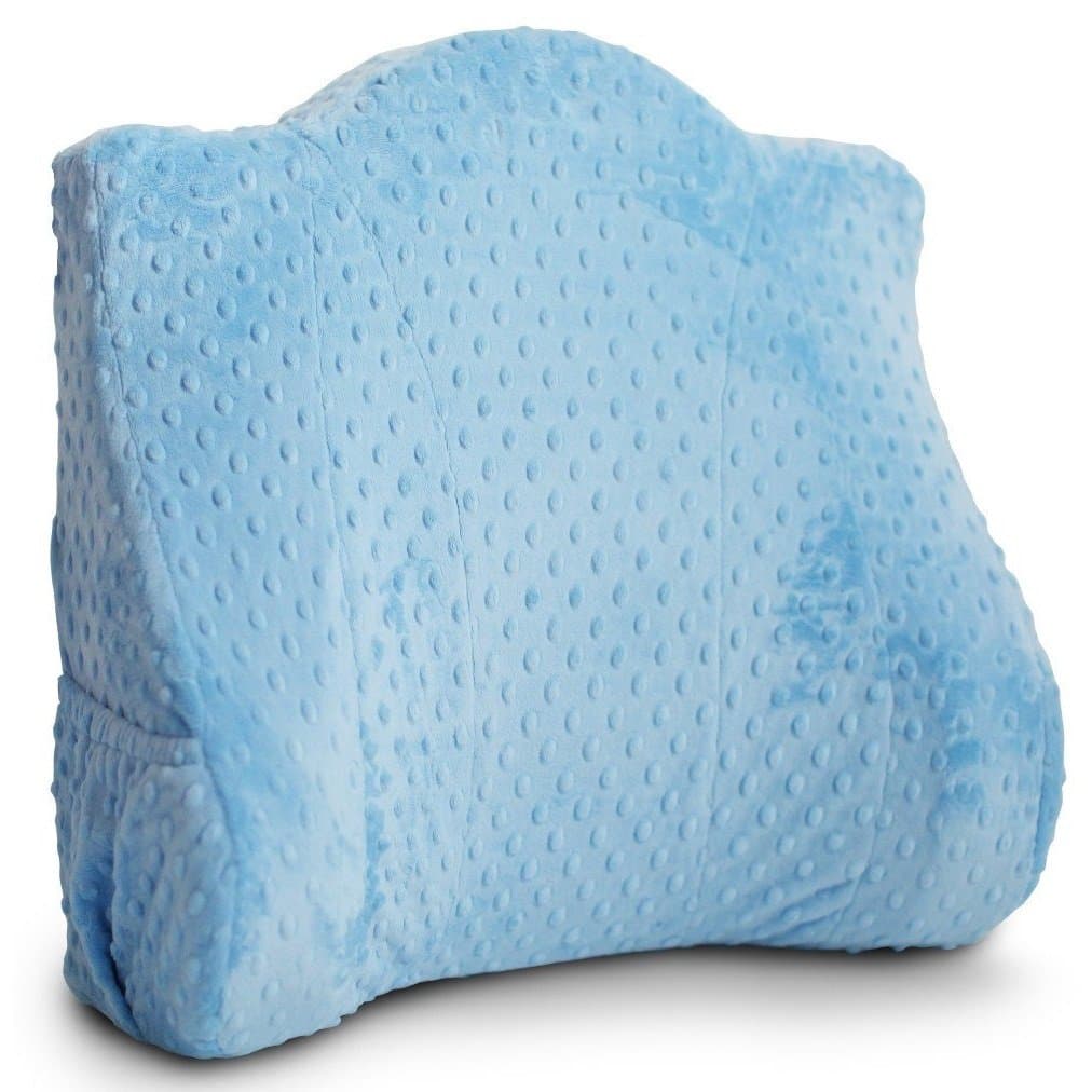Back Buddy Support Pillow for Pregnancy Postpartum Feeding and Back Support, Minky Bentley/Blue Dot