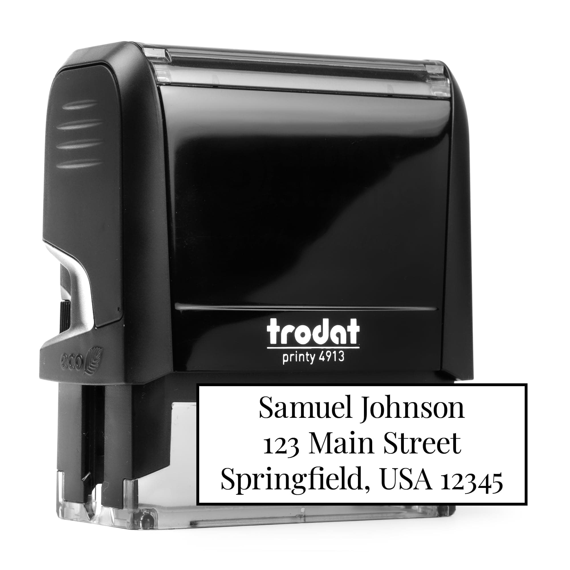Custom Address Stamp - 20 Font Options - 3 Line Self-Inking Address Stamp - Up to 3 Lines of Customized Text | Multiple Ink Color Options (1, Large)