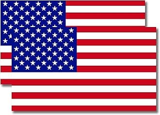 American Flag Magnet Decal, 3x5 inches, 2 Pack, Red, White, and Blue, Heavy Duty Automotive Magnet for Car Truck SUV, Mailboxes, or Any Other Magnetic Surface, Gift, Made in USA