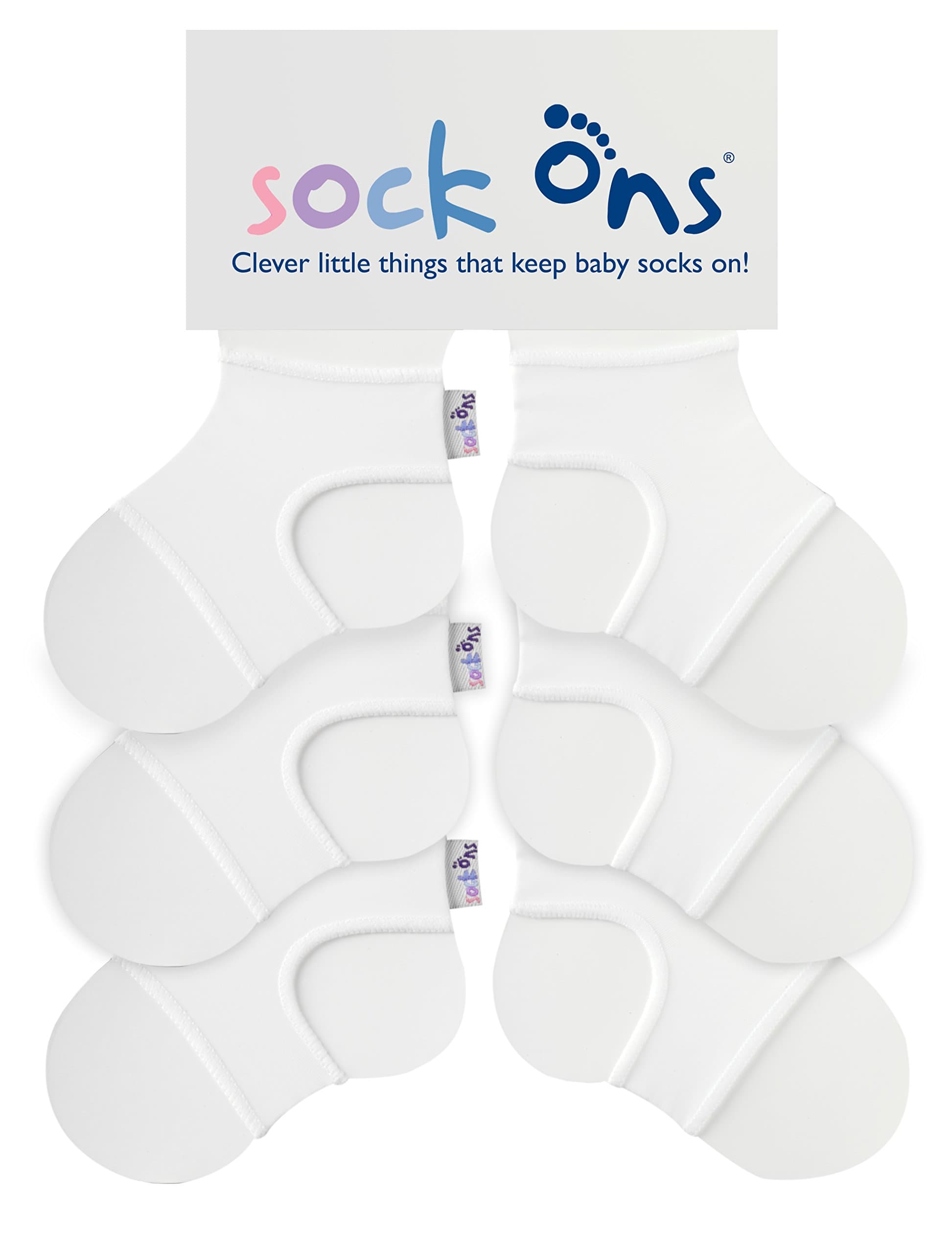 Baby Sock Holders - 3 Pack - White - Amazing Value Pack - Keep Baby