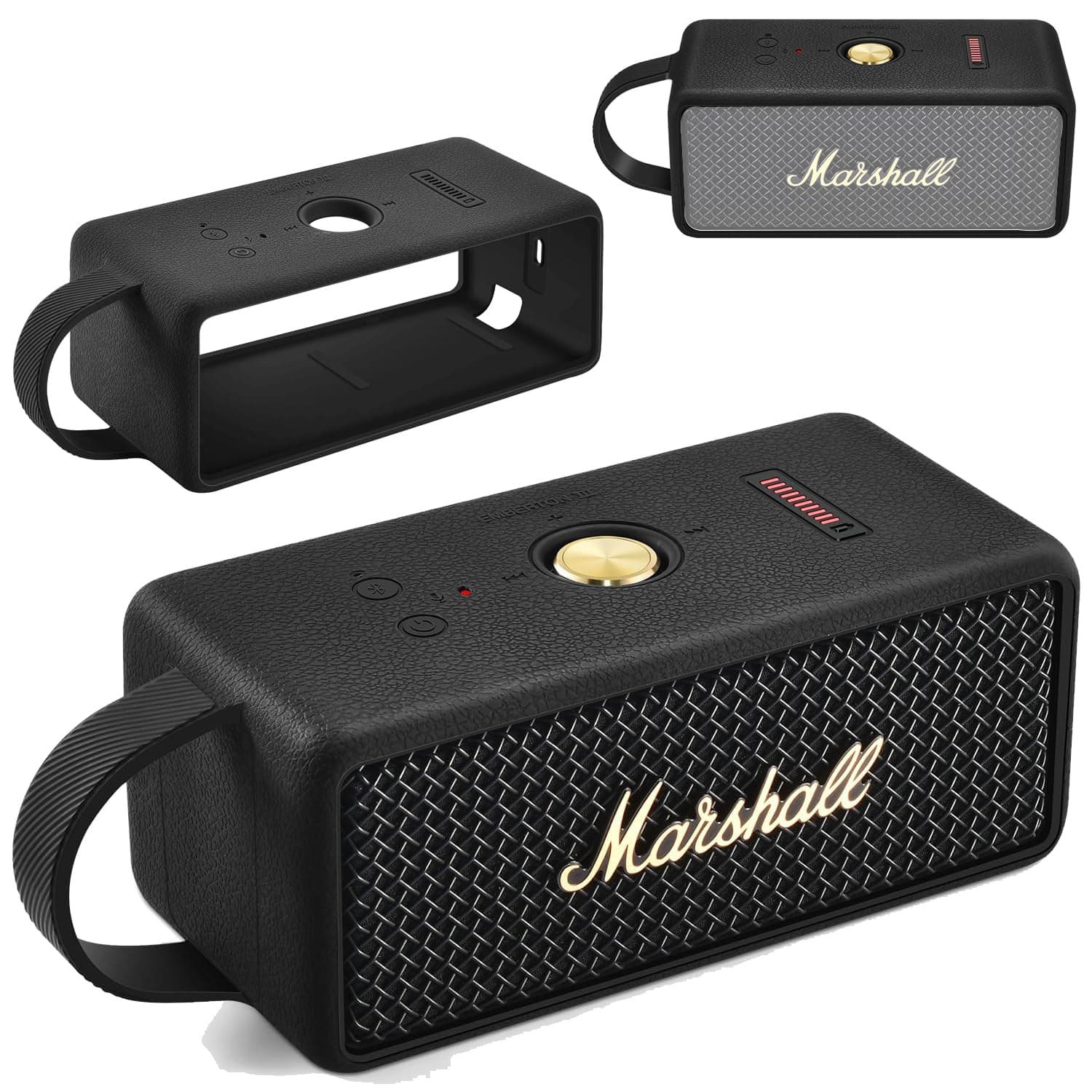 Silicone Case for Marshall Emberton III,Protective Case Cover for Marshall Emberton 3 Bluetooth Portable Speaker(Black)