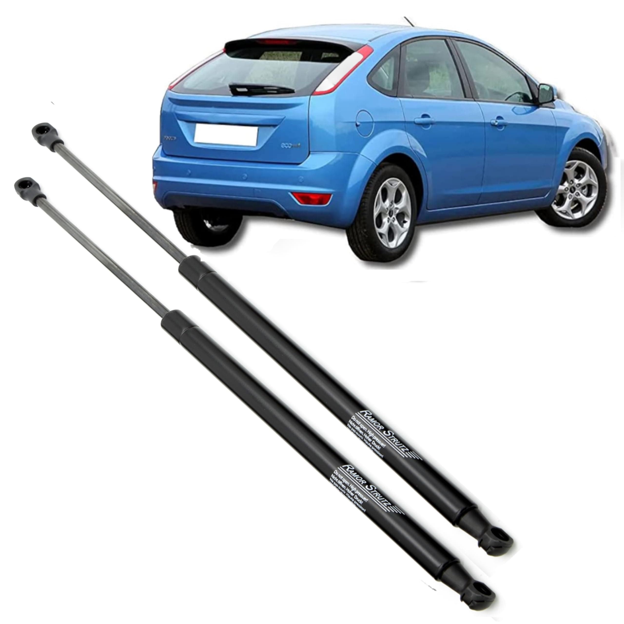 Ramor Strutz2x Tailgate Gas Struts Compatible with a Ford Focus Mk2 2004-2012. Boot Gas Springs Replacement for 4M51A406A10AB and others.