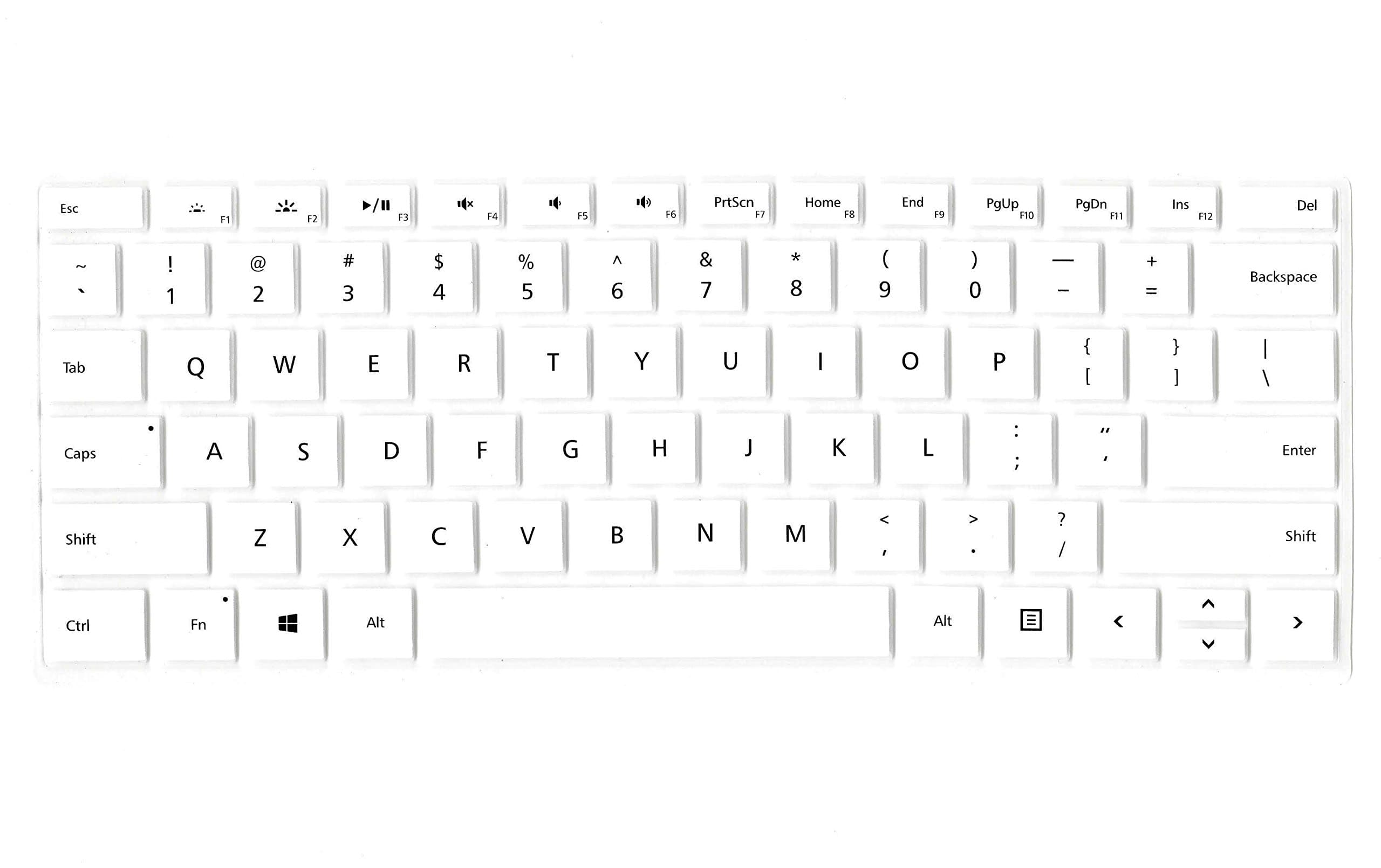 CONVAY Ultra Thin Keyboard Cover Silicone Skin for Microsoft Surface Pro4 Type Cover Keyboard (White)