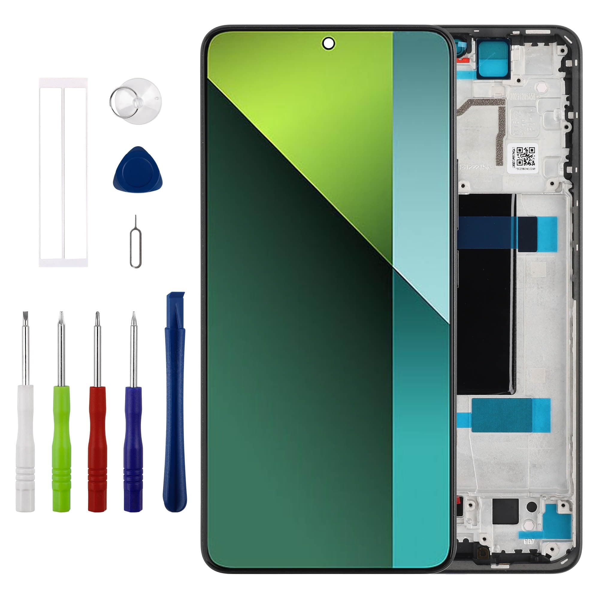 Duotipa 6.67" TFT Display for Redmi Note 13 Pro 5G 2312DRA50C (Black with Frame) LCD Display Touch Screen Digitizer Assembly Replacement with Tool Sets - No Fingerprint Support