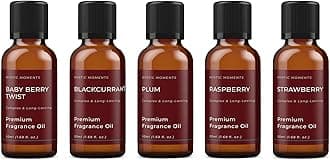 Mystic Moments | Wild Fruits Fragrance Oil Gift Starter Pack 5x50ml | Baby Berry Twist, Blackcurrant, Plum, Raspberry, Strawberry | Perfect as a gift