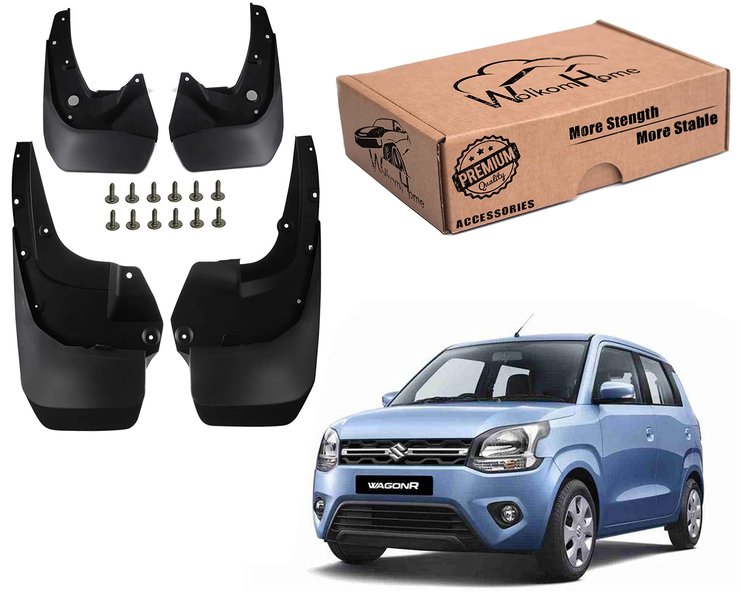 WolkomHome Car O.E Type Mud Flaps/MudGuard for Maruti Wagon R WagonR 2019-2020