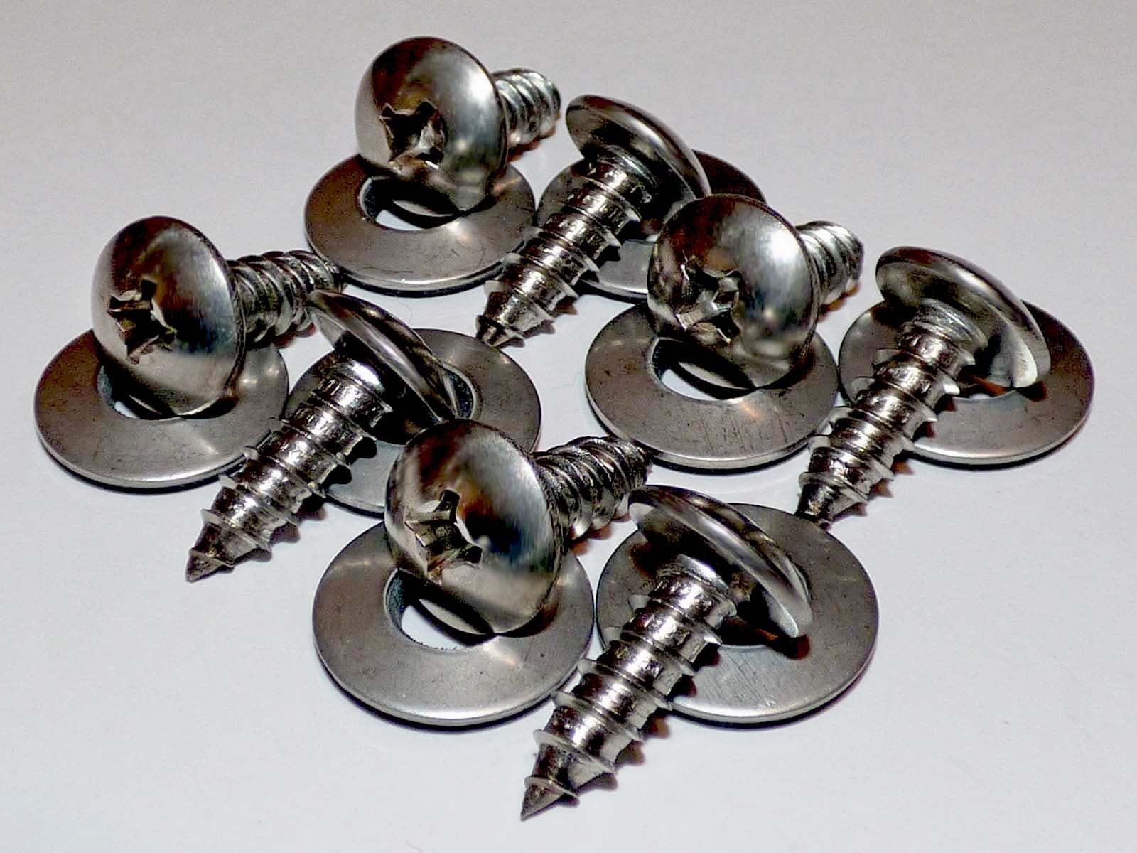 Liphontcta 8-Pack Corvette C1 Thru C8 Wide Head License Plate Screws • Stainless Steel