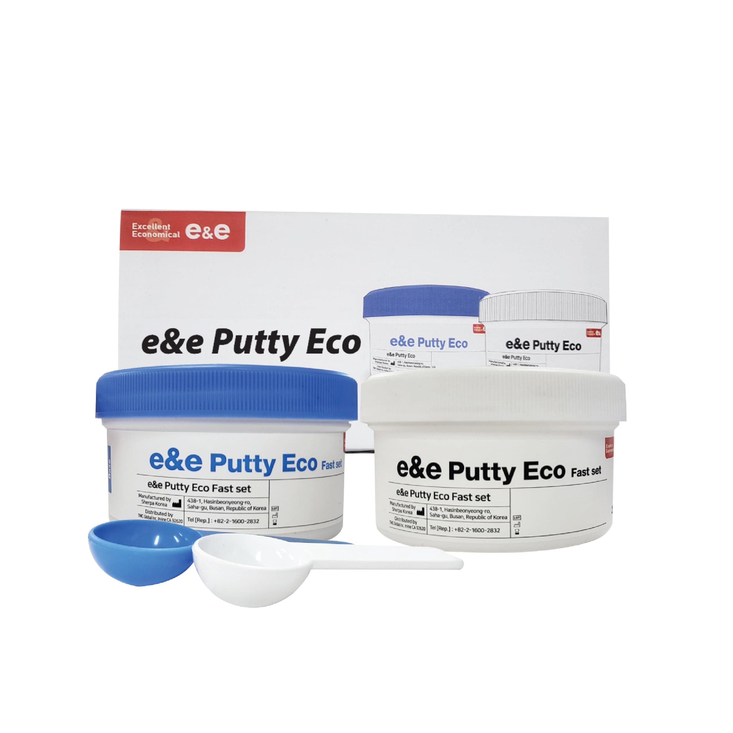 E&E Putty Fast Set | 250ml Base + 250ml Catalyst (1LB Each) | 40 Seconds Working Time | 2 Minutes Setting Time | Fast-Setting Silicone Putty